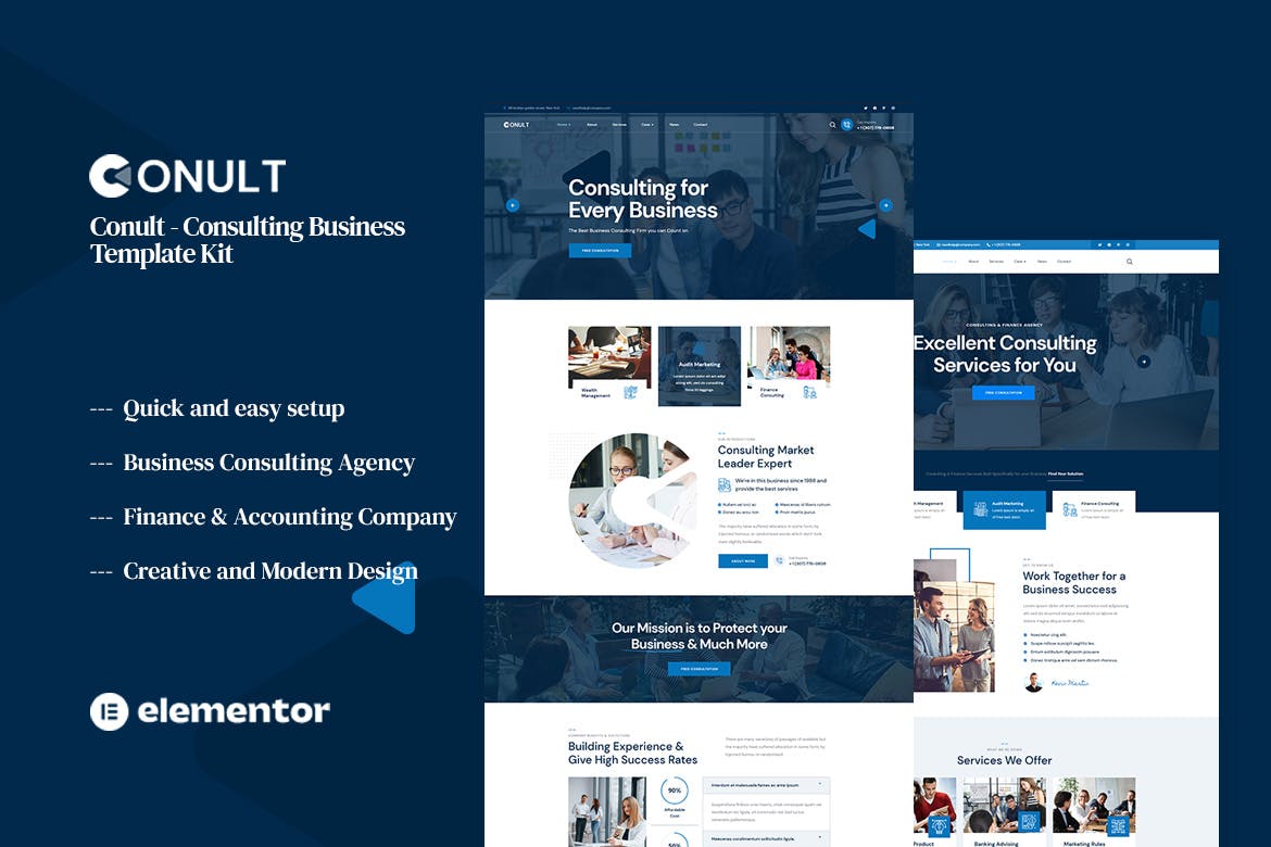 Conult – Consulting Business Elementor Template Kit