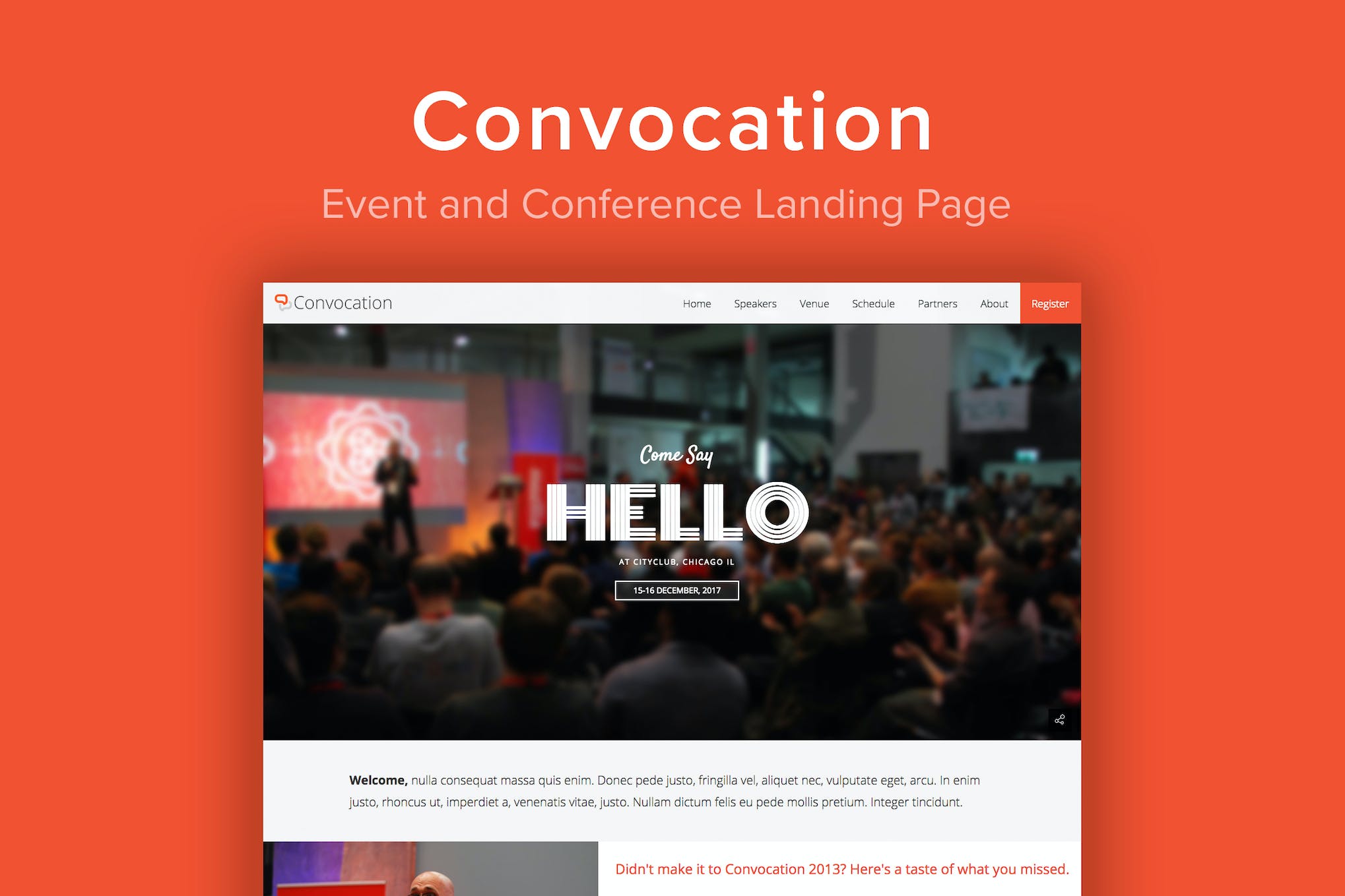 Convocation – Event and Conference Landing Page