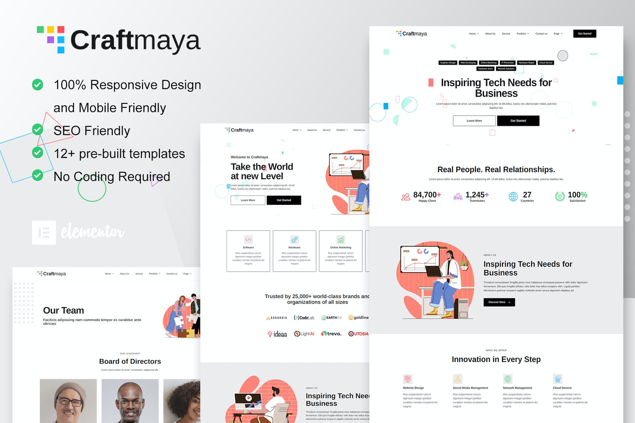 CraftMaya – IT Solutions & Services Company Elementor Template Kit