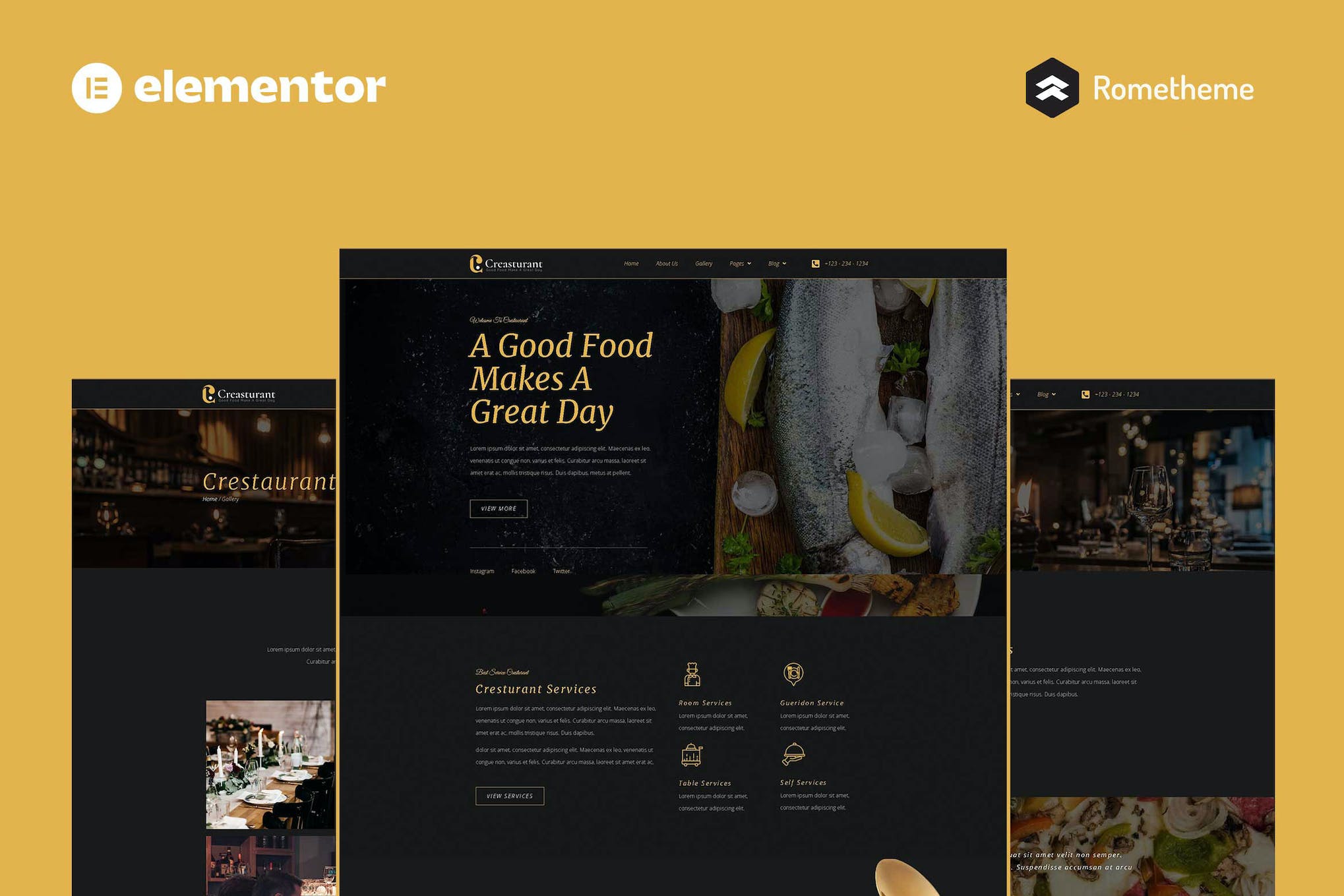 Crestaurant – Elegant Restaurant Pro Full Site Template Kit