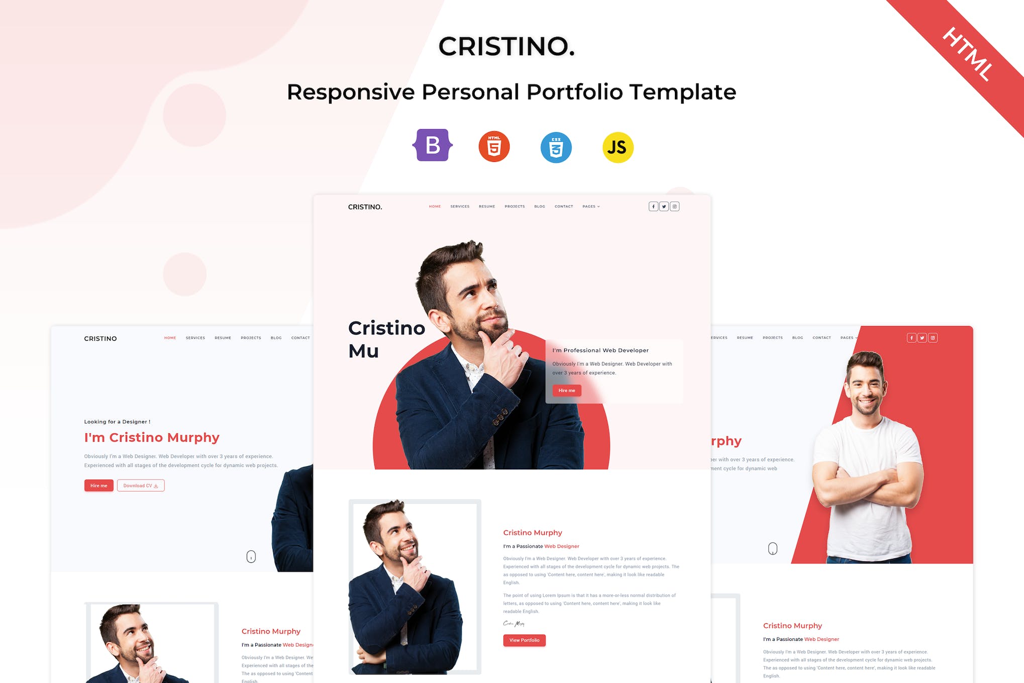 Cristino – Personal Portfolio Template + Dark