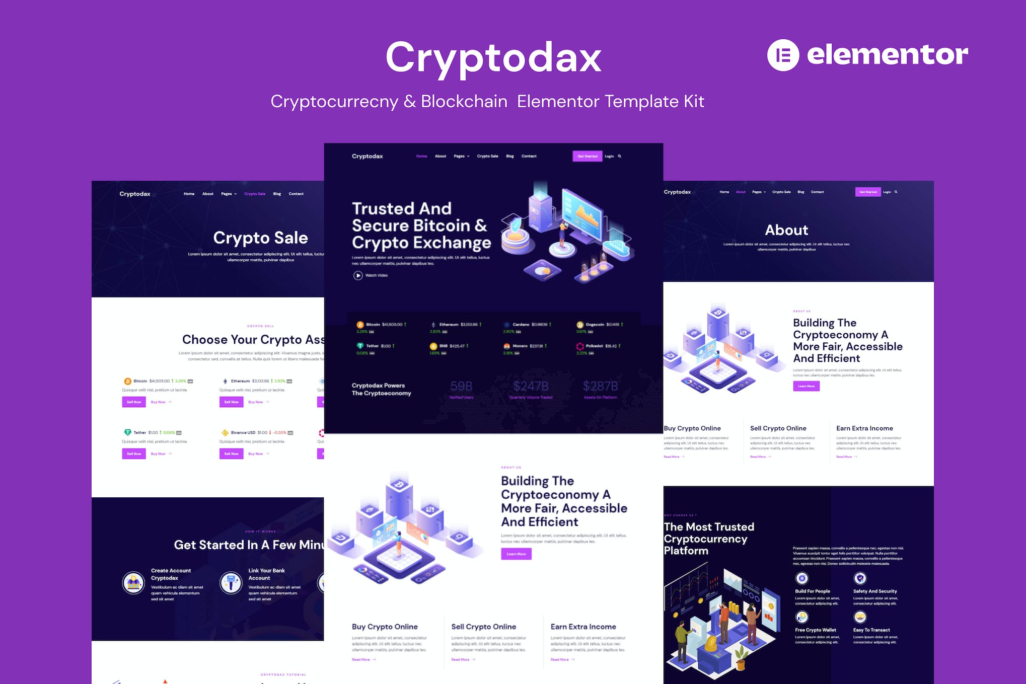 Cryptodax – Cryptocurrency & Blockchain  Elementor Template Kit