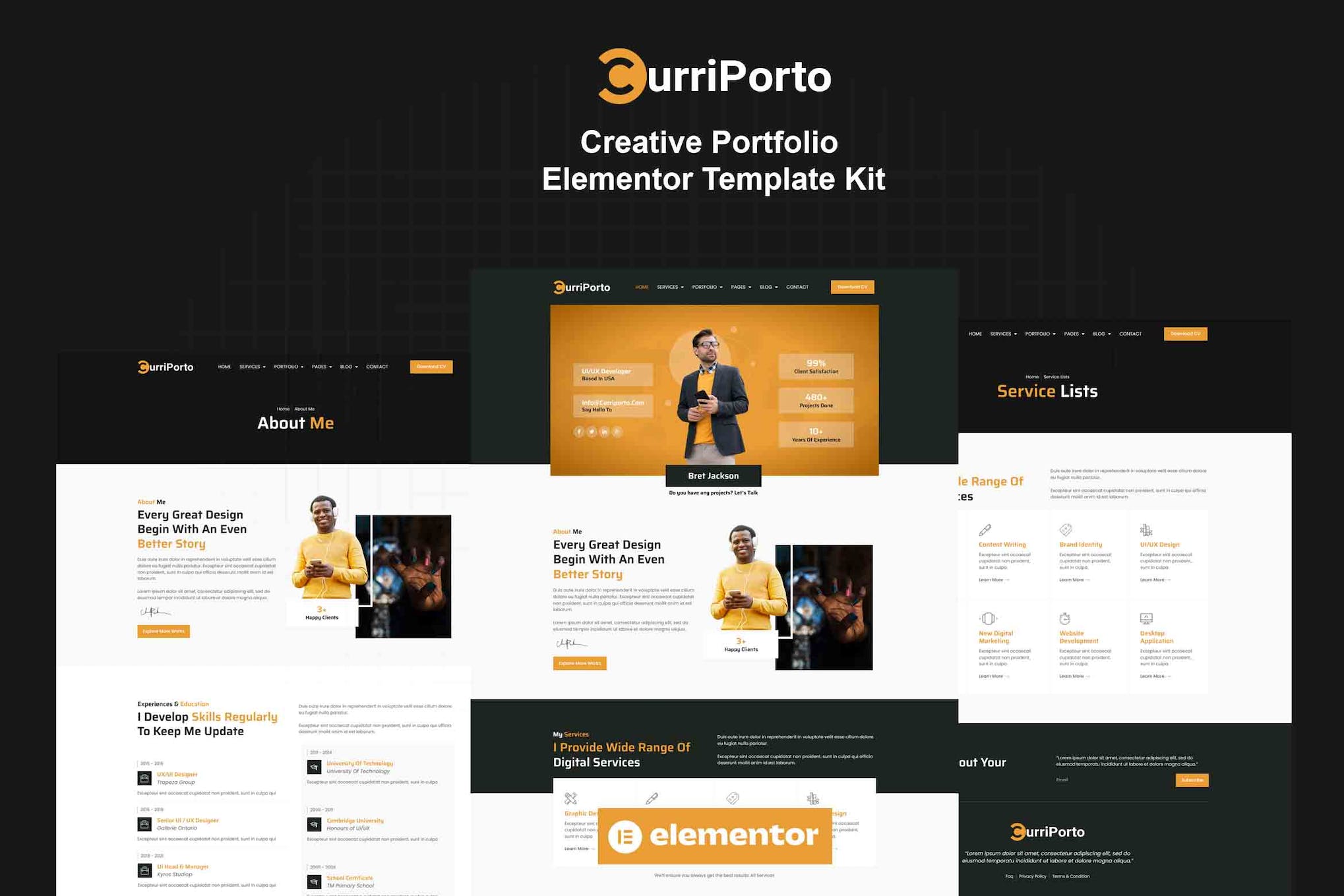 Curriporto – Creative Portfolio Elementor Pro Template Kit