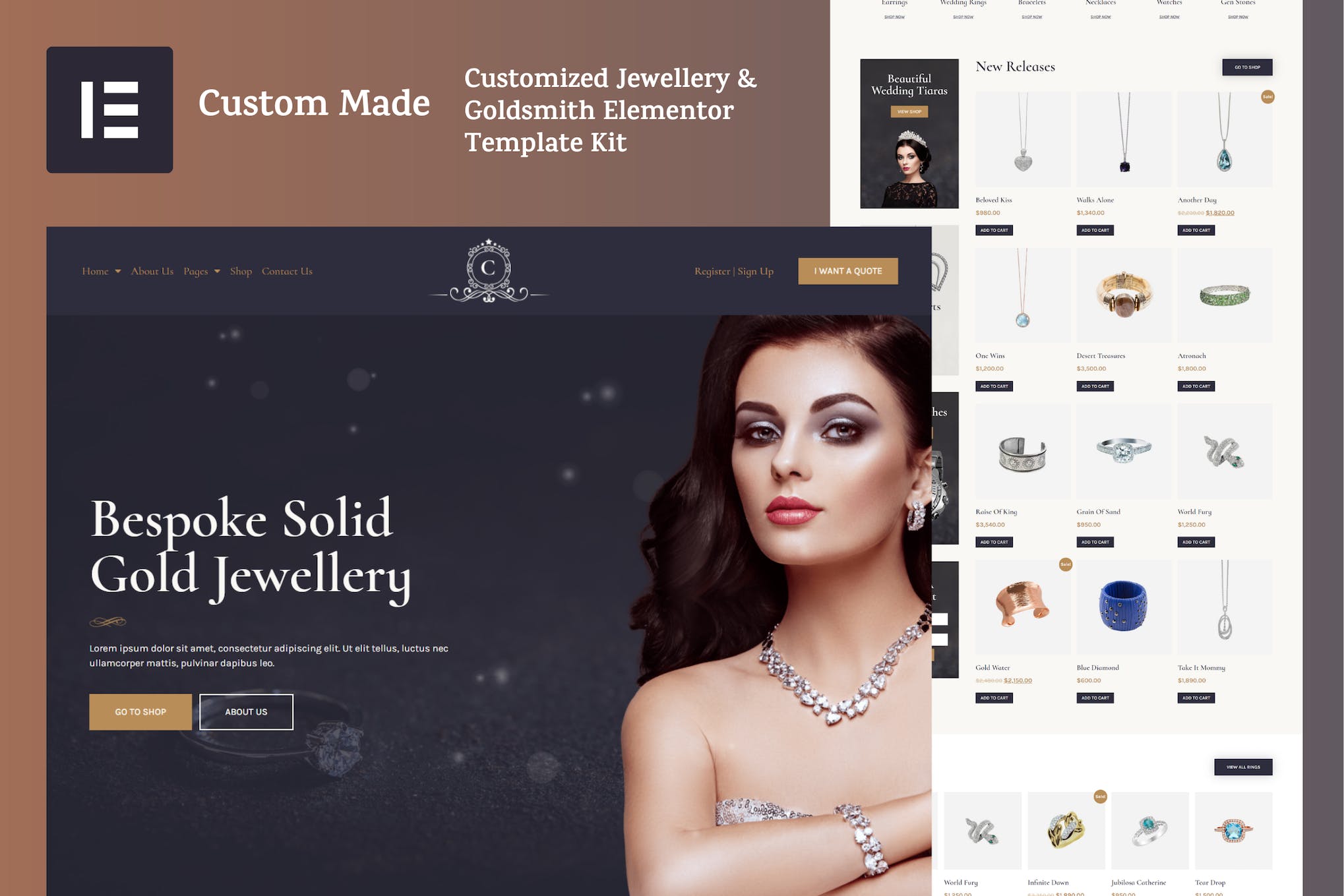 CustomMade – Customized Jewellery & Goldsmith Elementor Template Kit