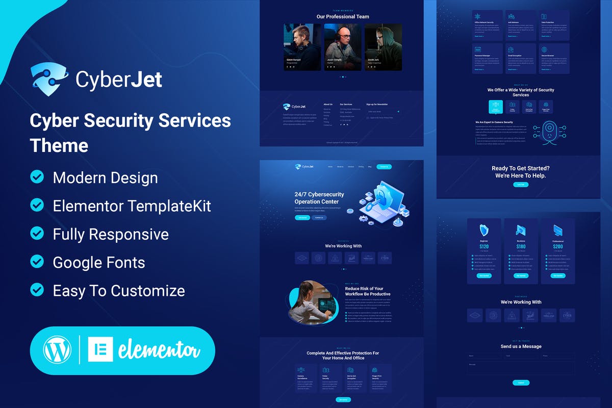 CyberJet – Web Security Elementor Template Kit