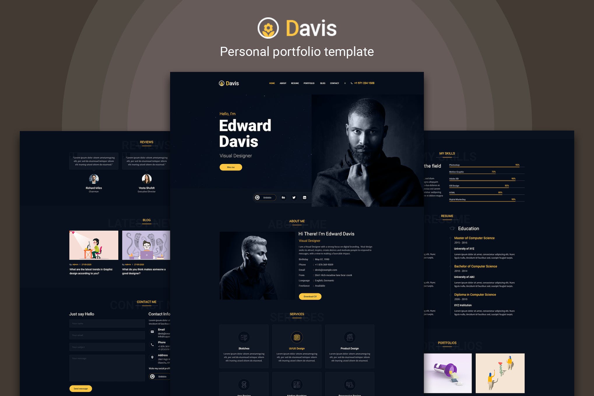 Davis – Personal portfolio template