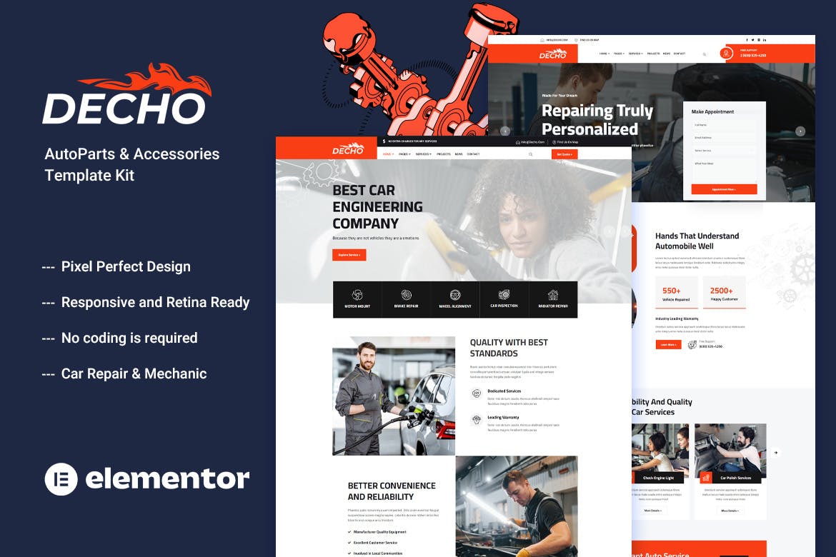 Decho – Car Repair Mechanic Template Kit