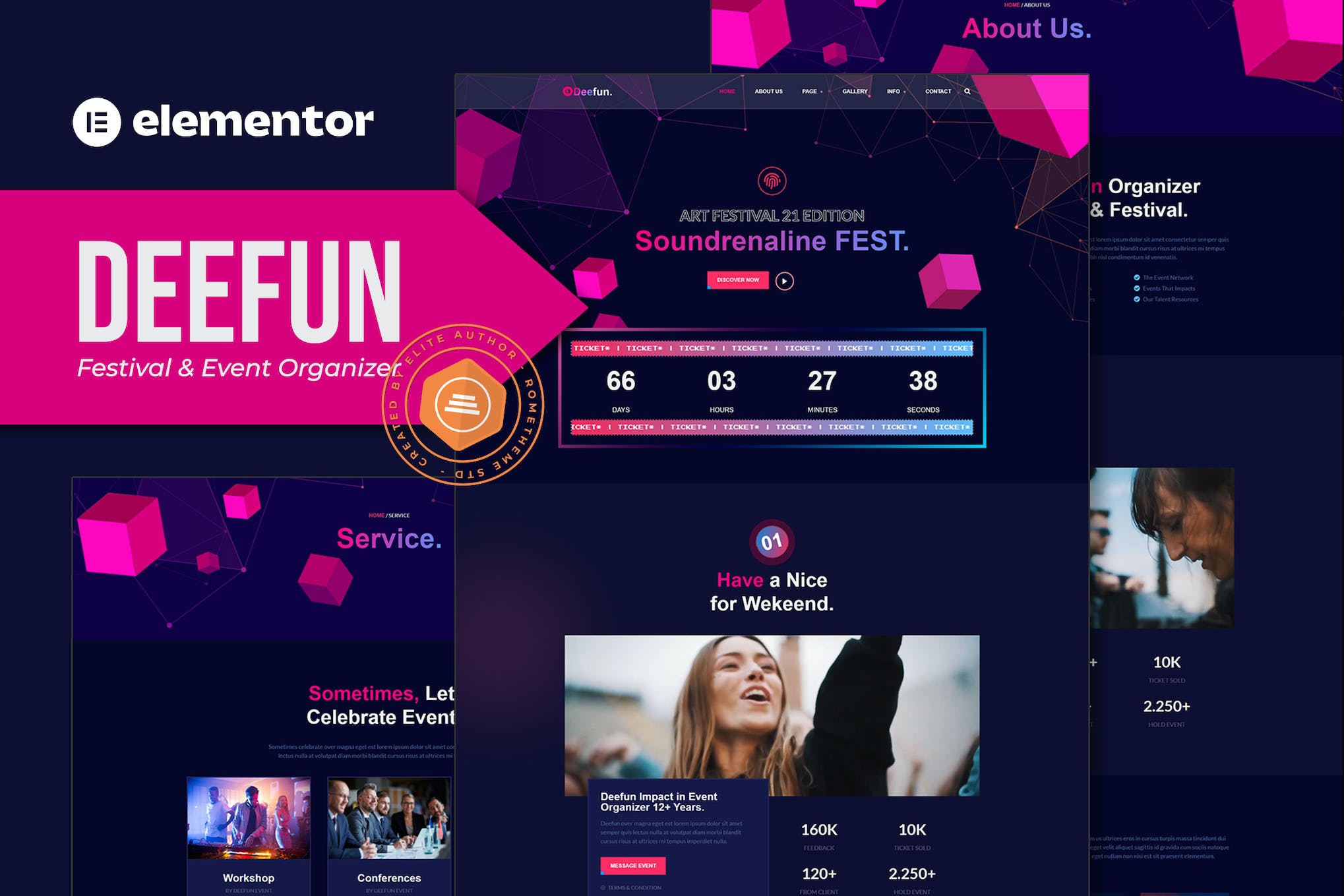 DeeFun – Festival & Event Organizer Elementor Template Kit