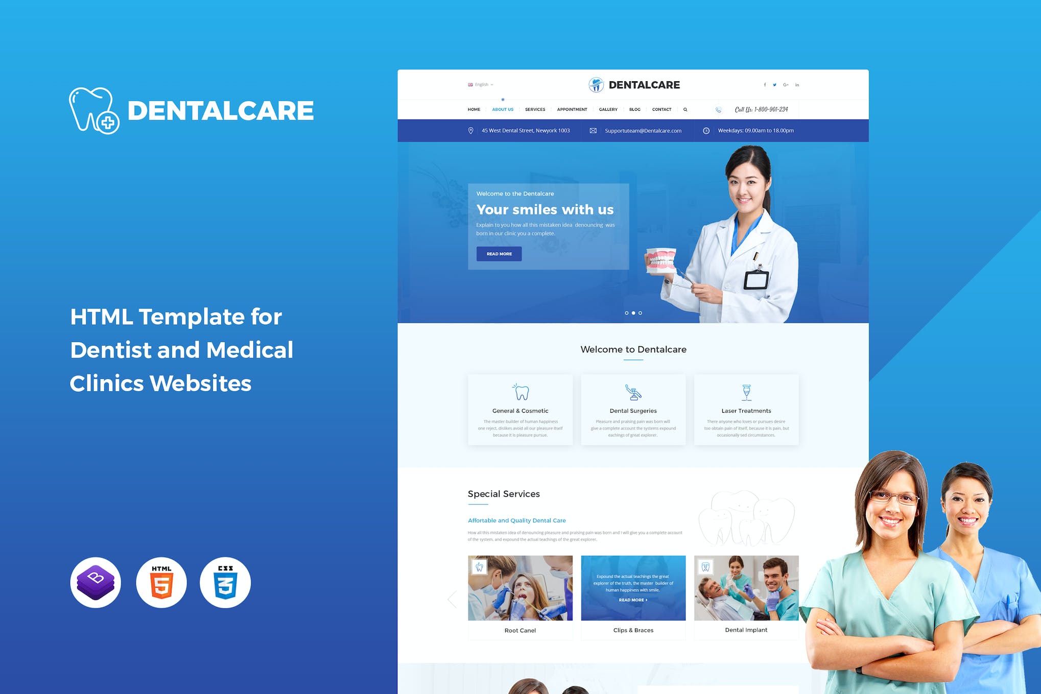 Dental – Dentist and Medical Clinics Template