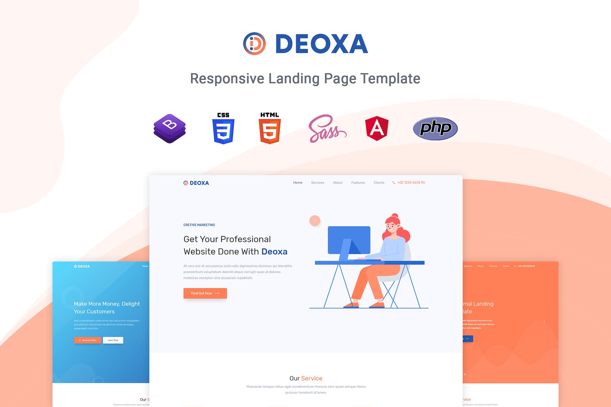 Deoxa – Angular 10 Landing Page Template