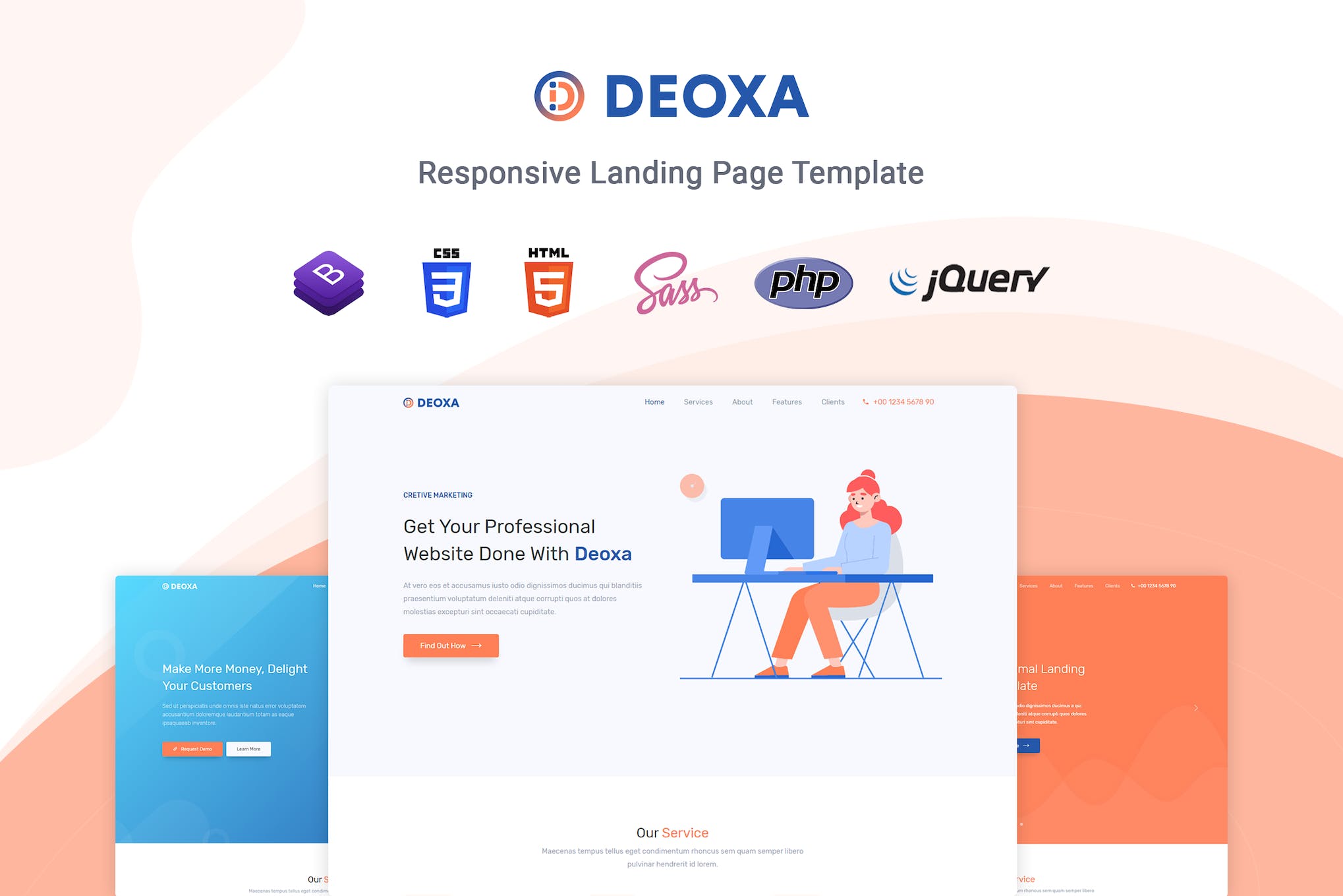 Deoxa – Landing Page Template