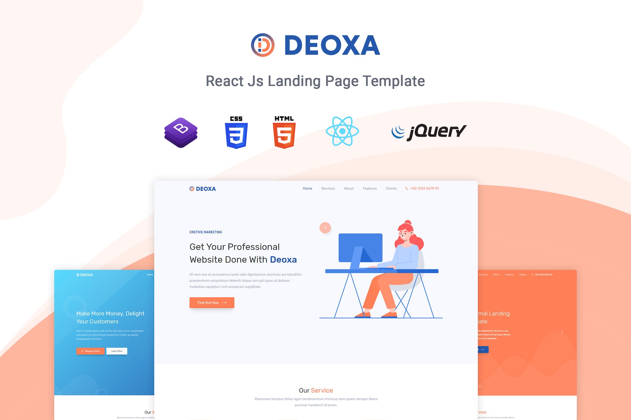 Deoxa – React Landing Page Template