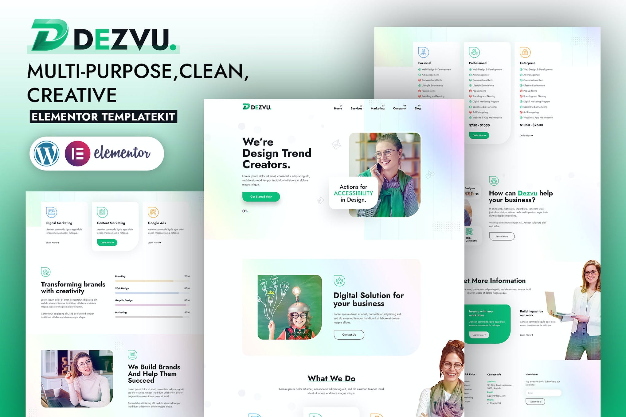 DezVu – Creative Agency Elementor Template Kit