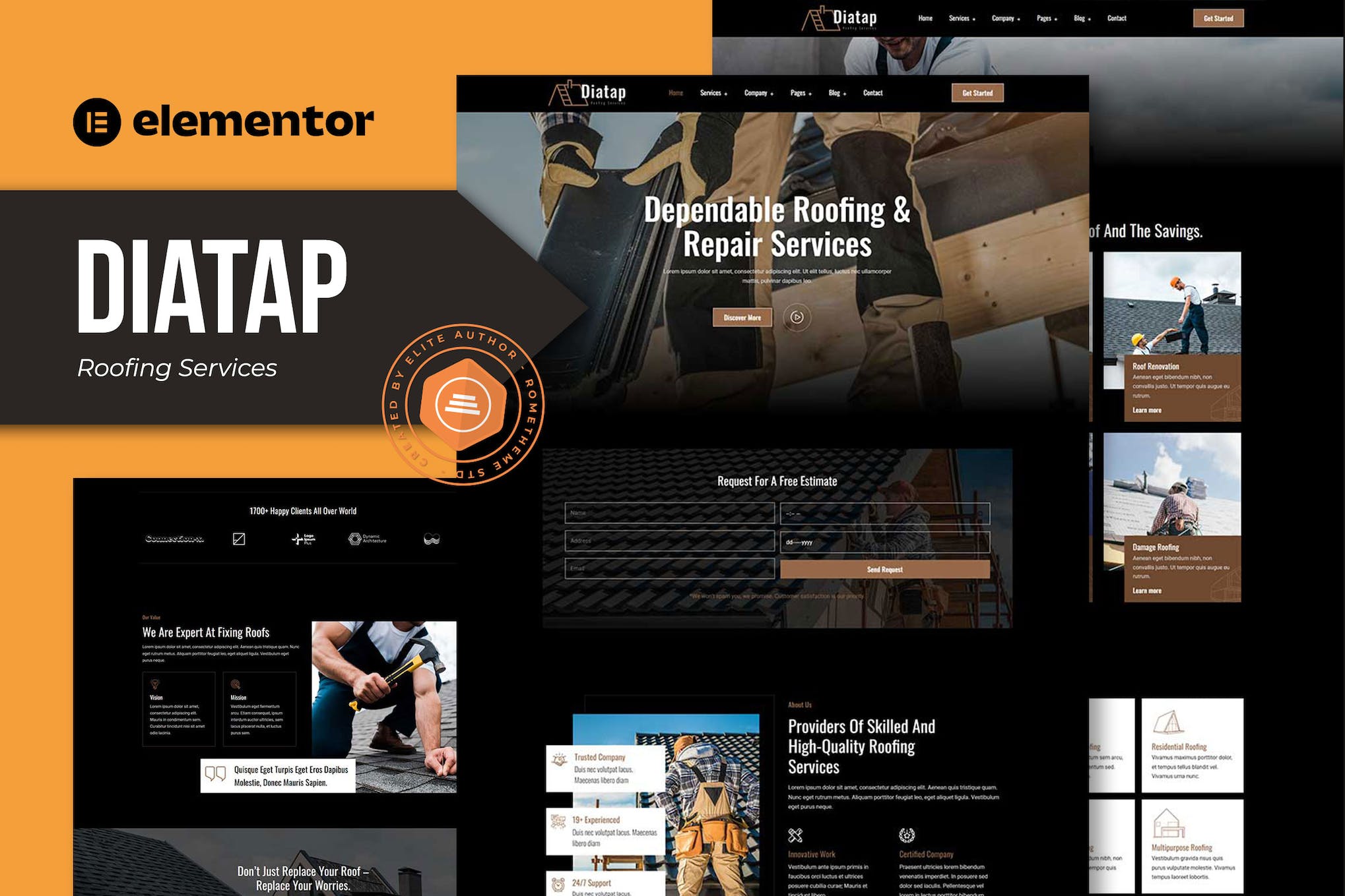 Diatap – Roofing Services Elementor Template Kit