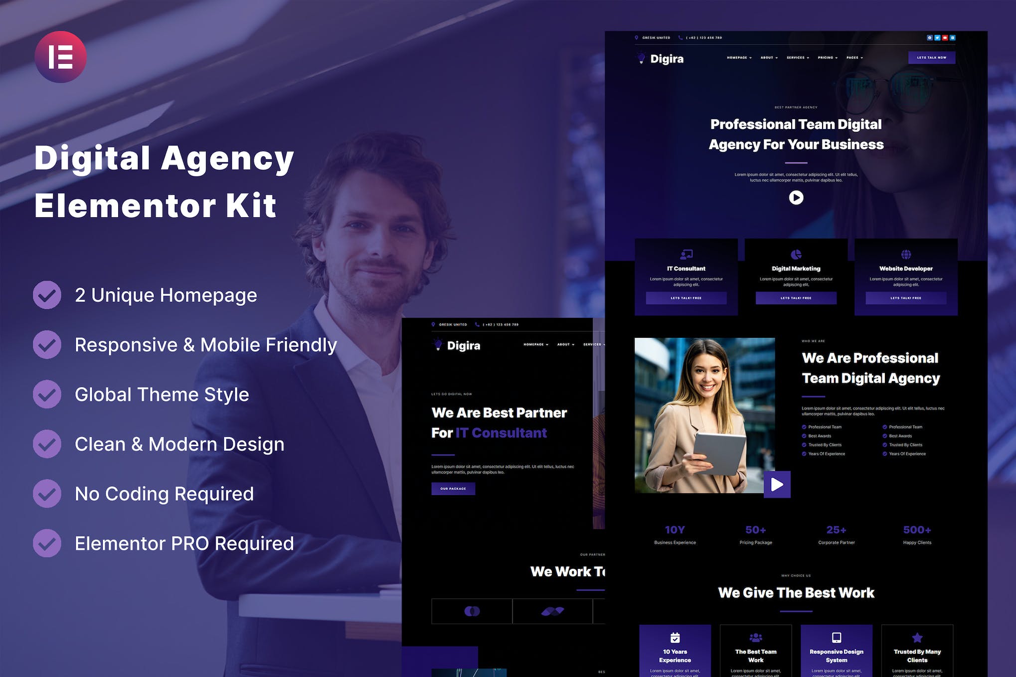 Digira – Digital Agency Services Elementor Template Kit