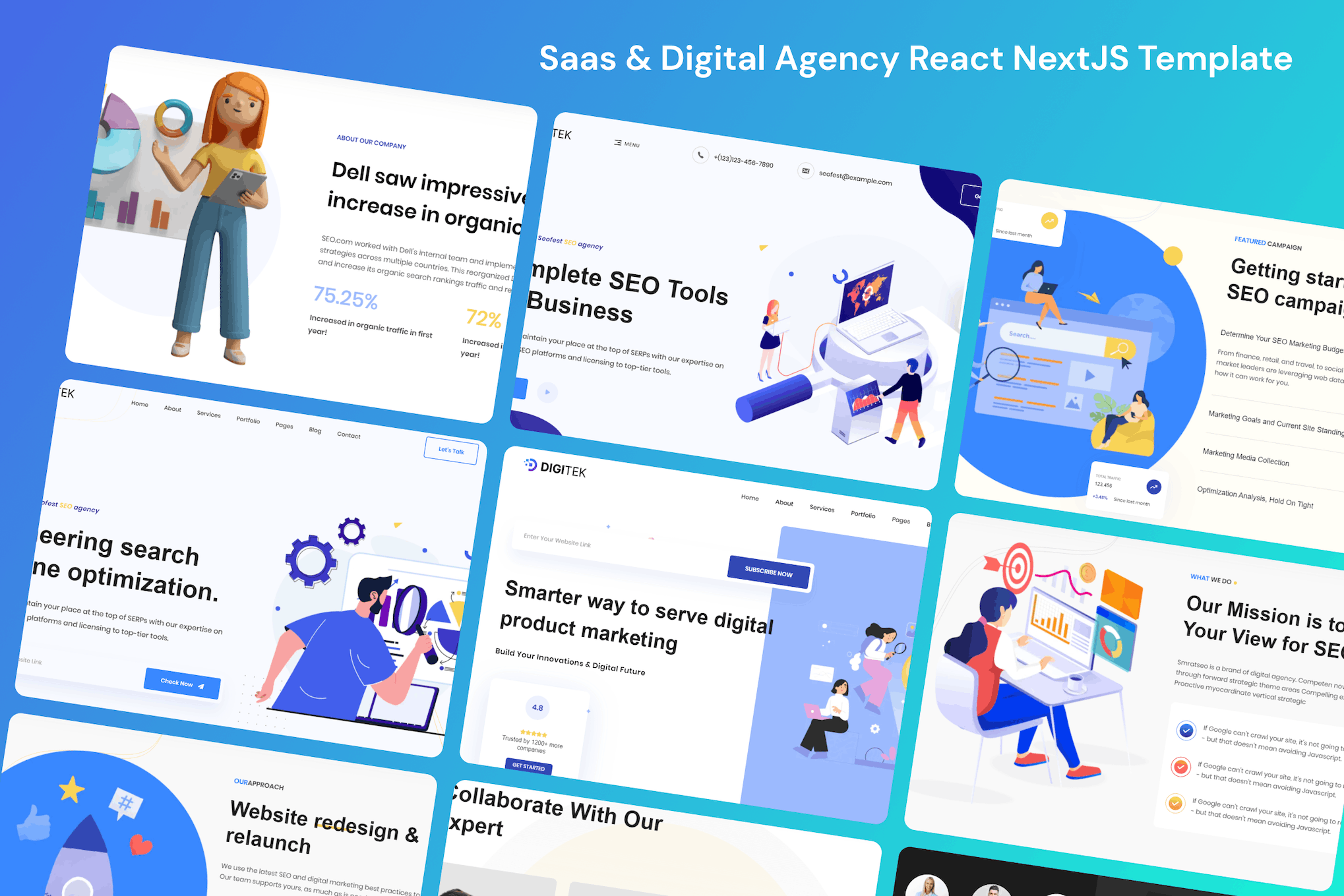 Digitek – Saas & Digital Agency React NextJS Templ