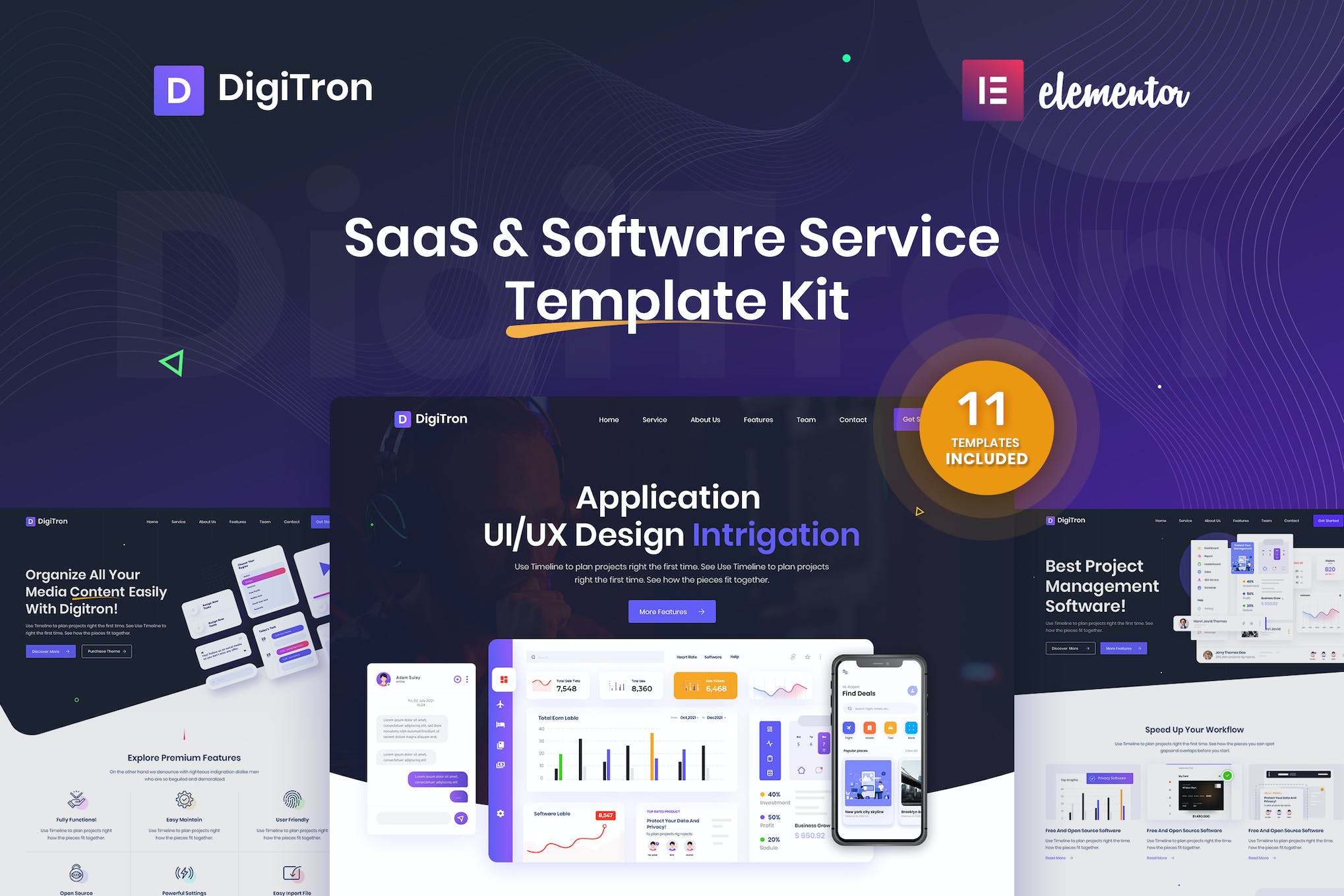 Digitron – Software & SaaS Elementor  Template Kit