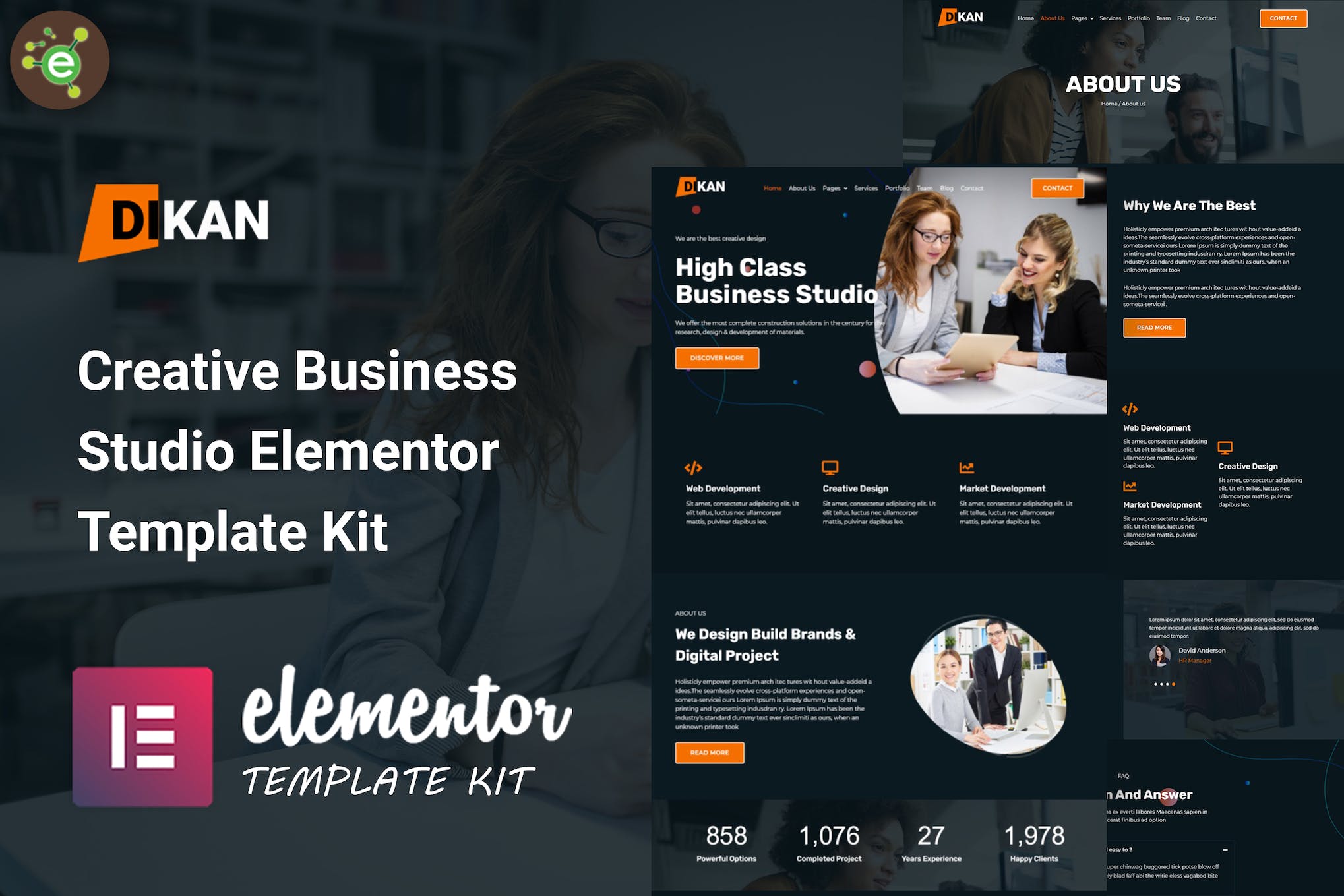 Dikan – Creative Business Studio Elementor Template Kit