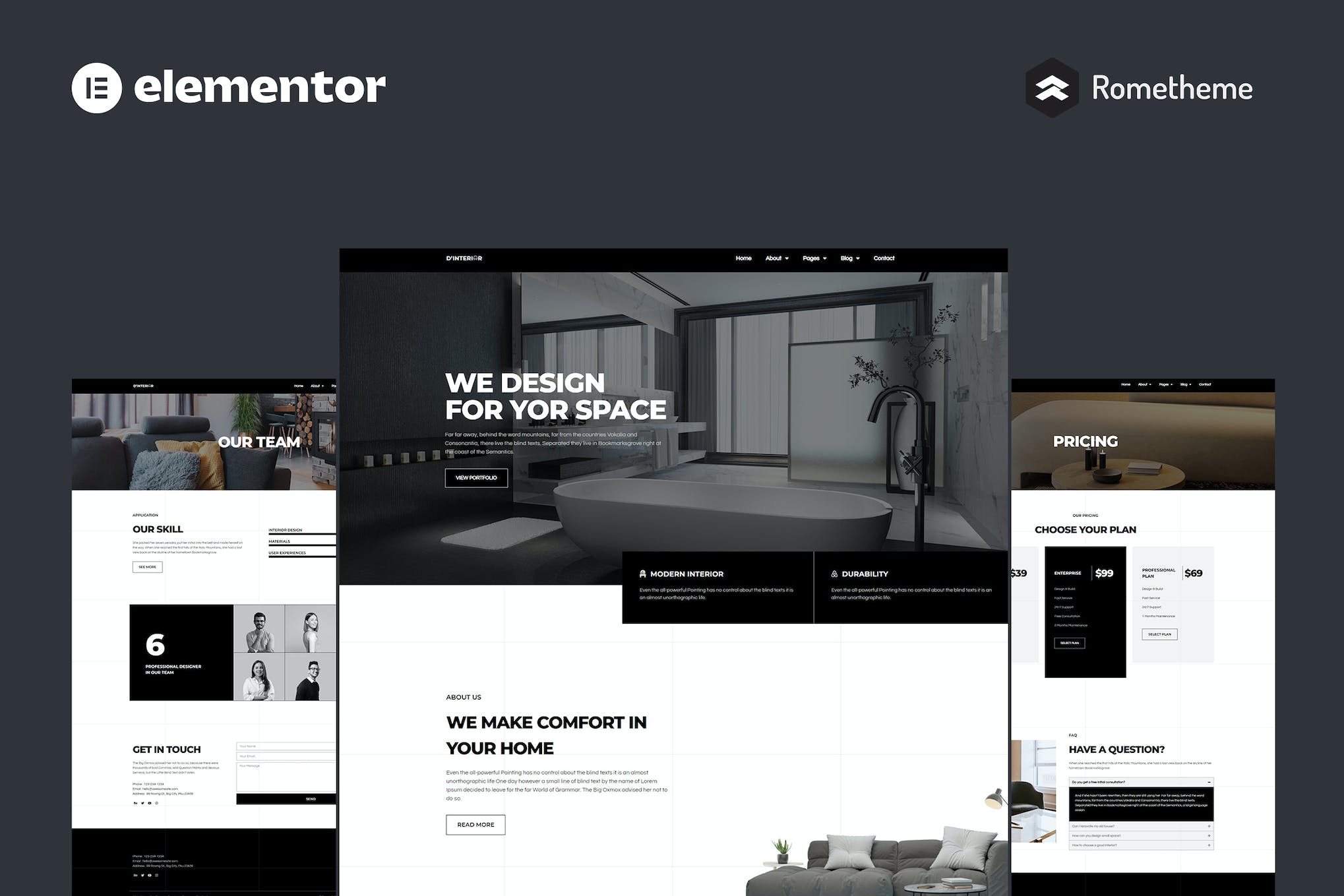 D’Interior – Interior Design Elementor Pro Full Site Template Kit