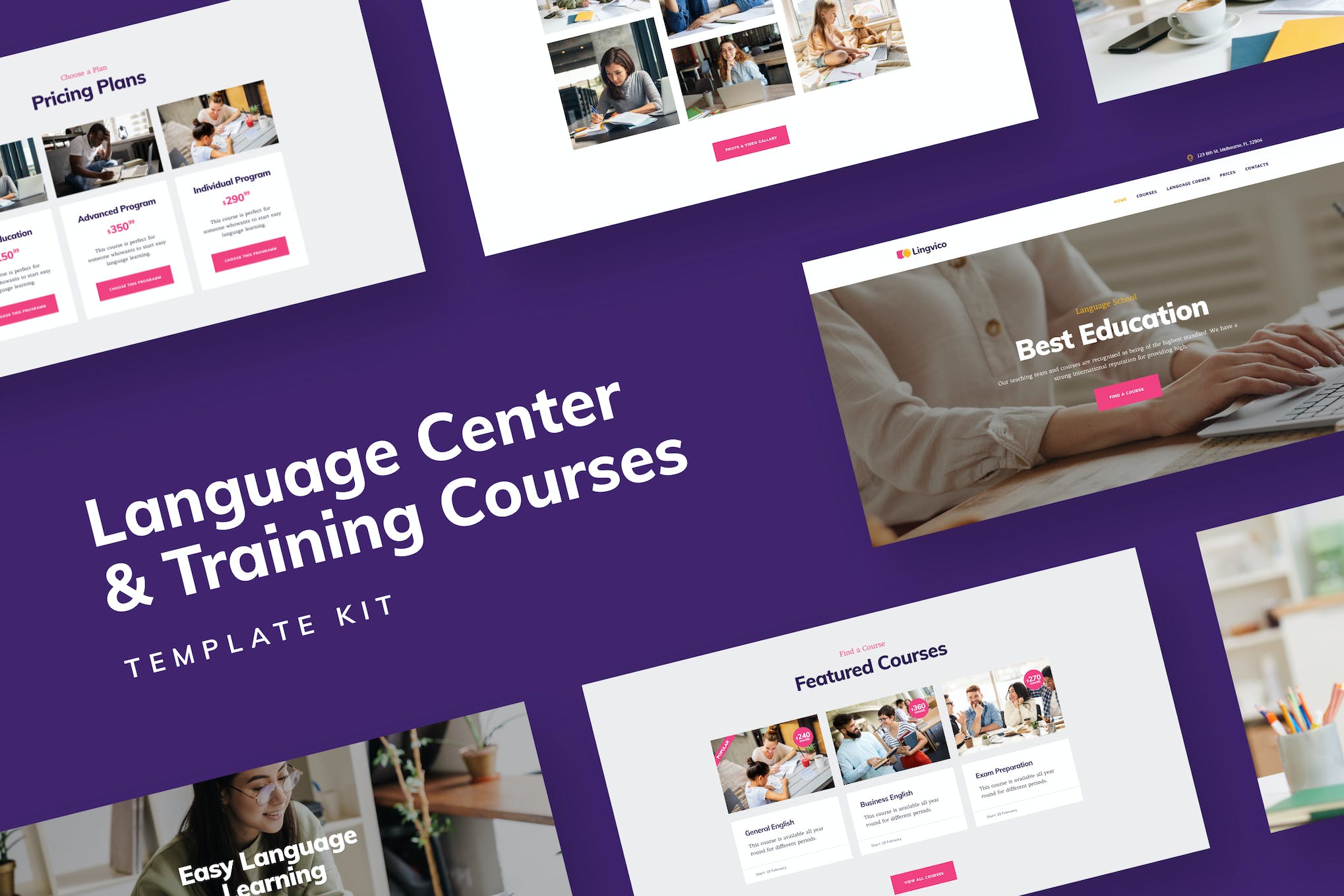 Distance Education – Language Center & Training Courses Template Kit