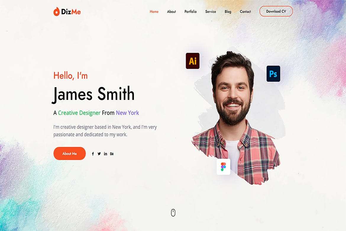 Dizme – Personal Portfolio HTML Template