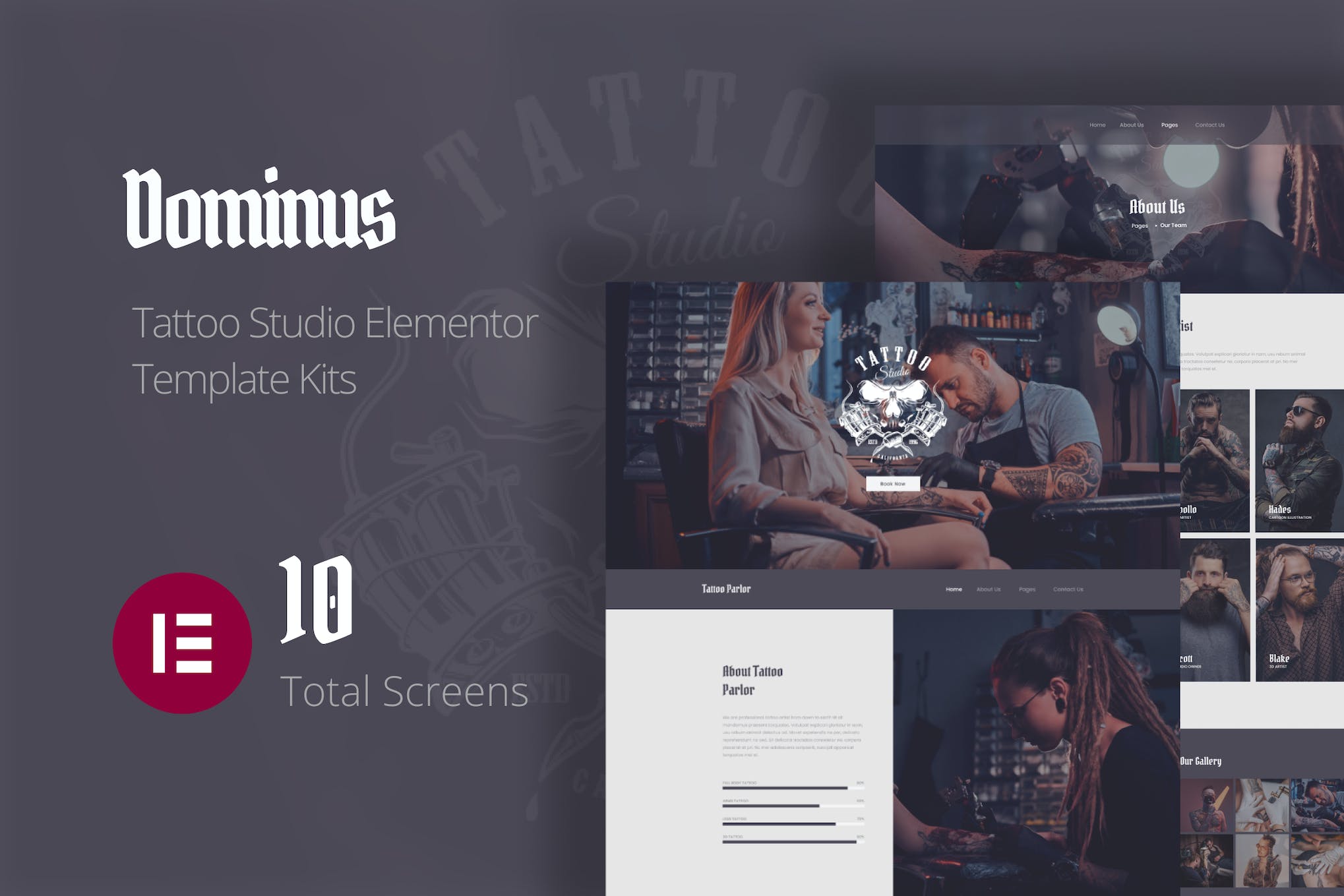 Dominus – Tattoo Studio Elementor Template Kits