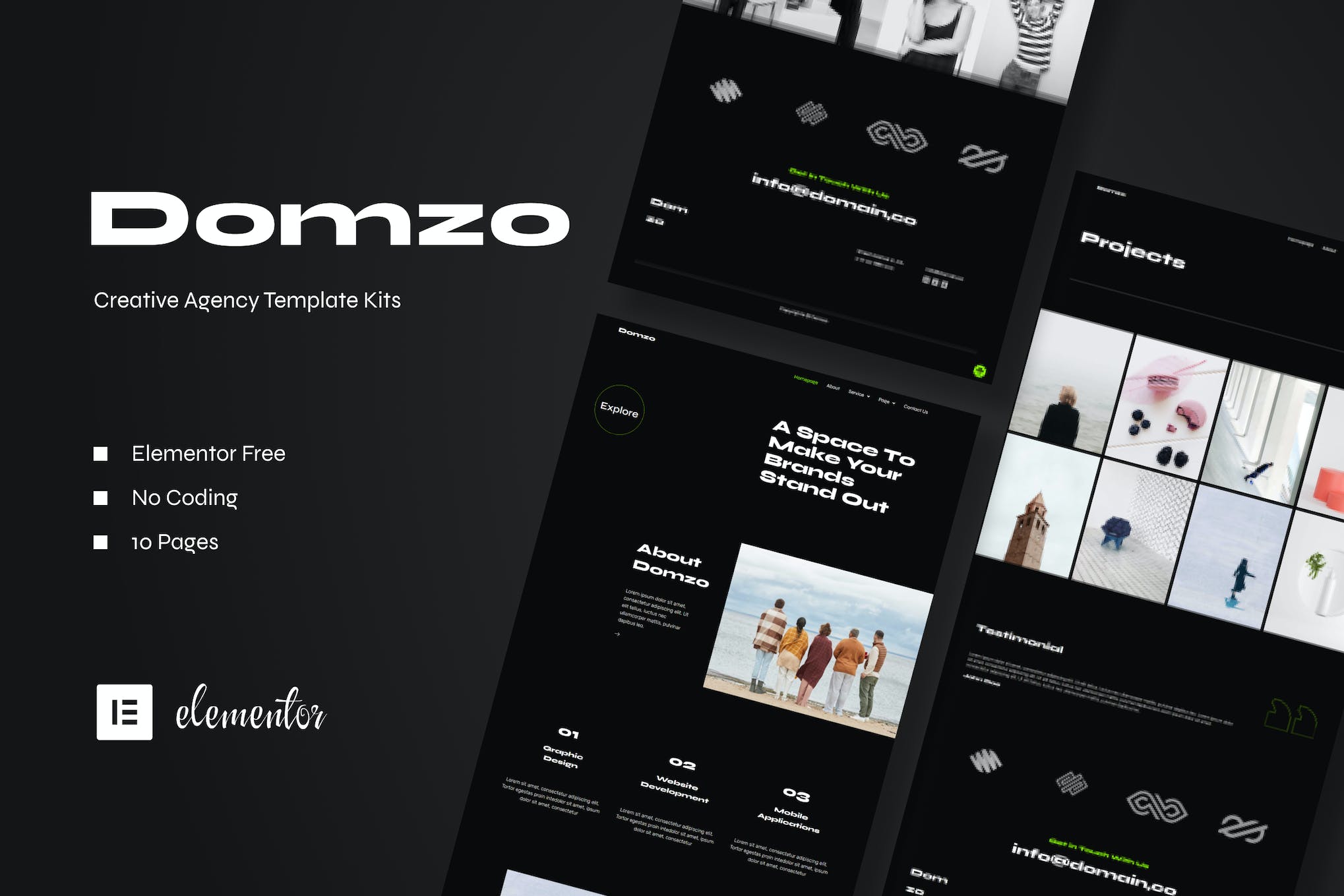 Domzo – Creative Agency Elementor Template Kit