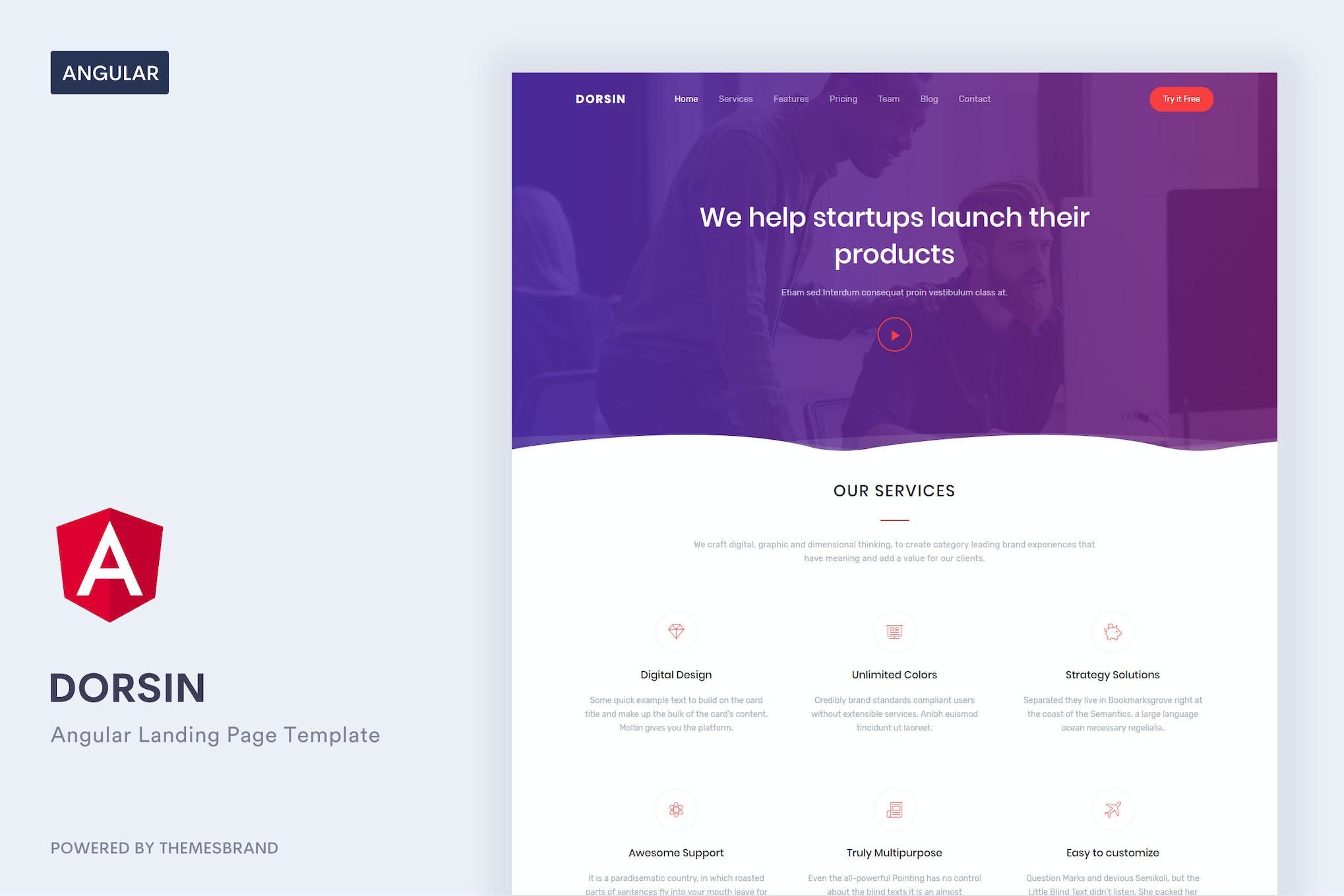 Dorsin Angular – Angular Landing Page Template