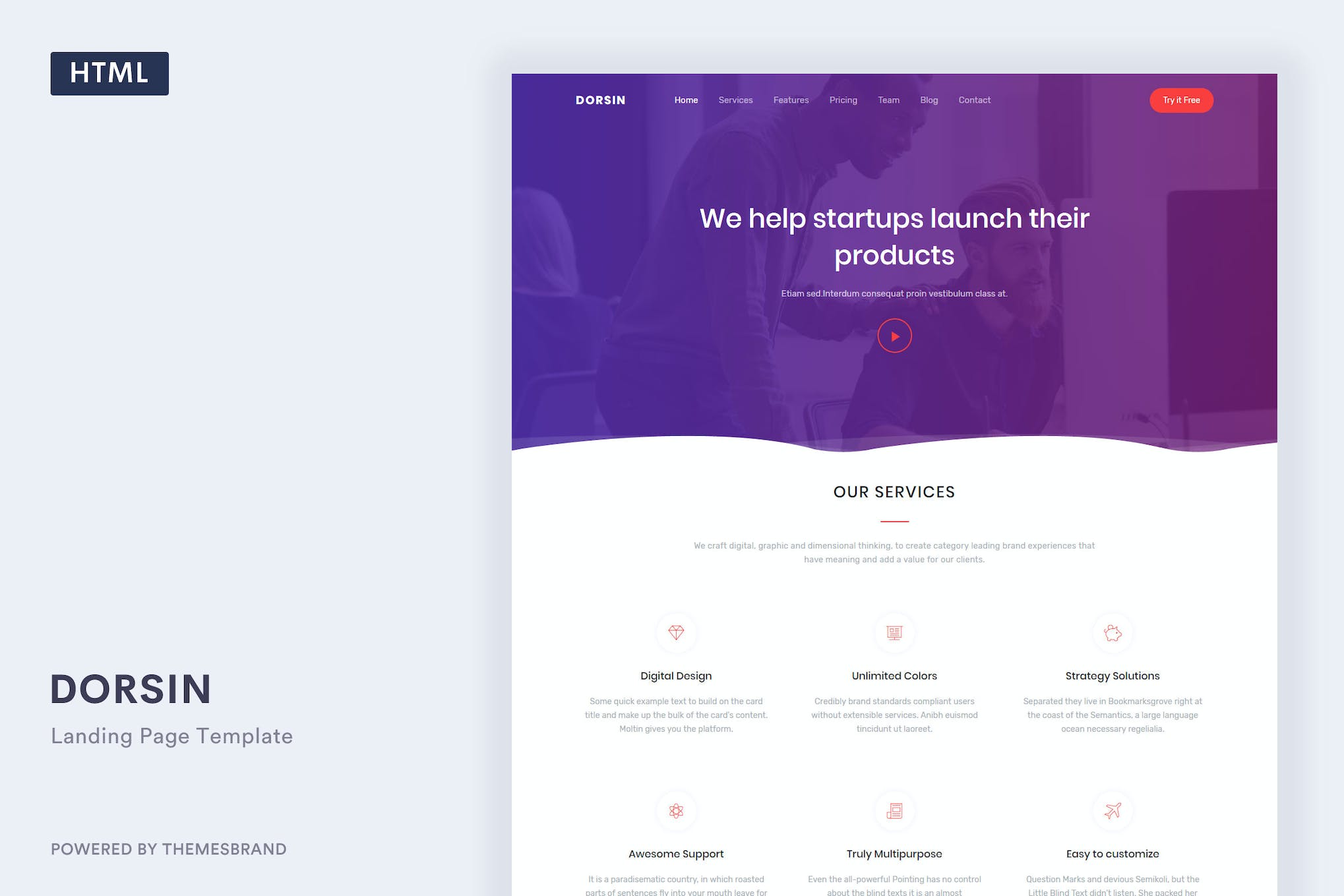 Dorsin – Landing Page Template