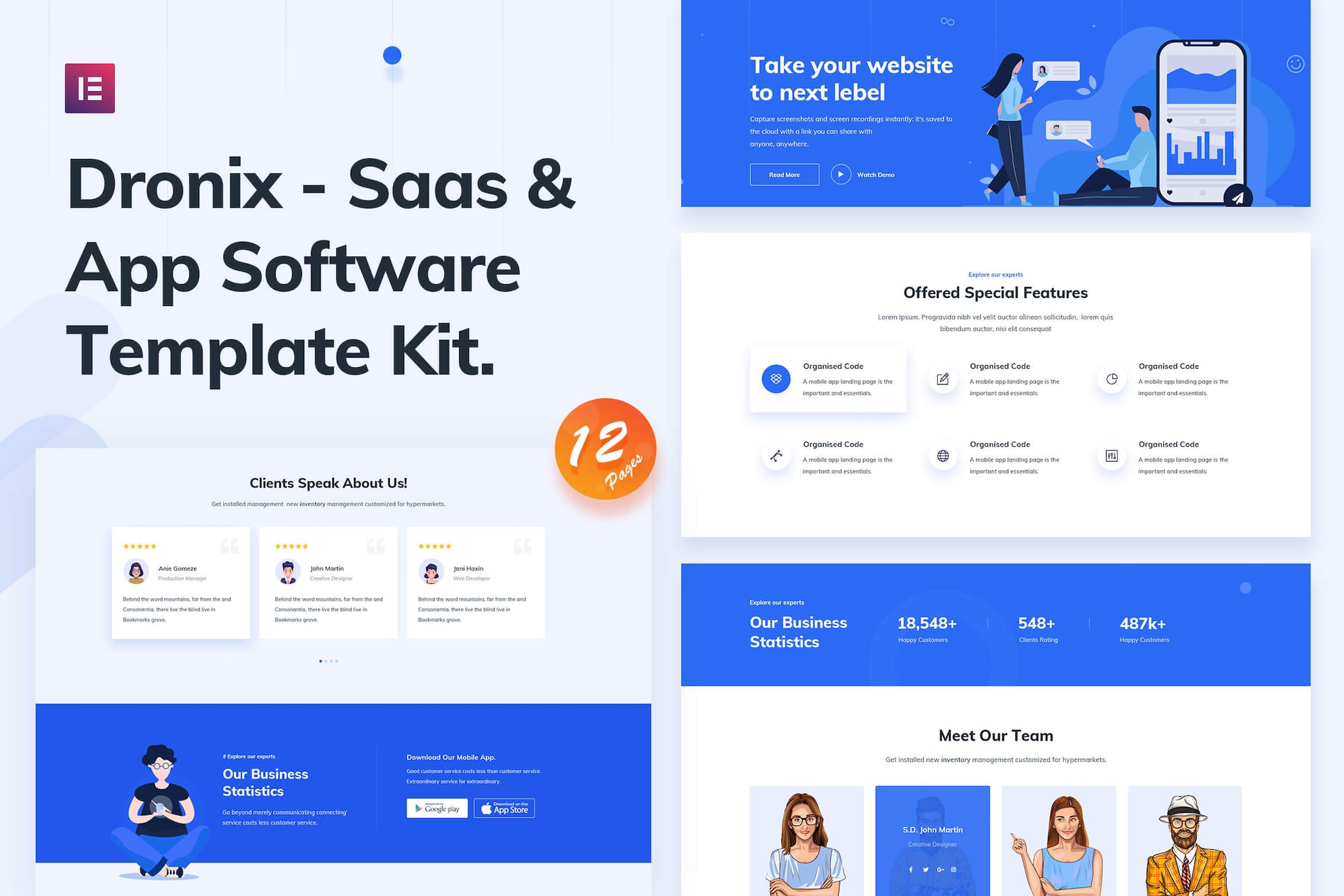 Dronix – SaaS & Startup Elementor Template Kit