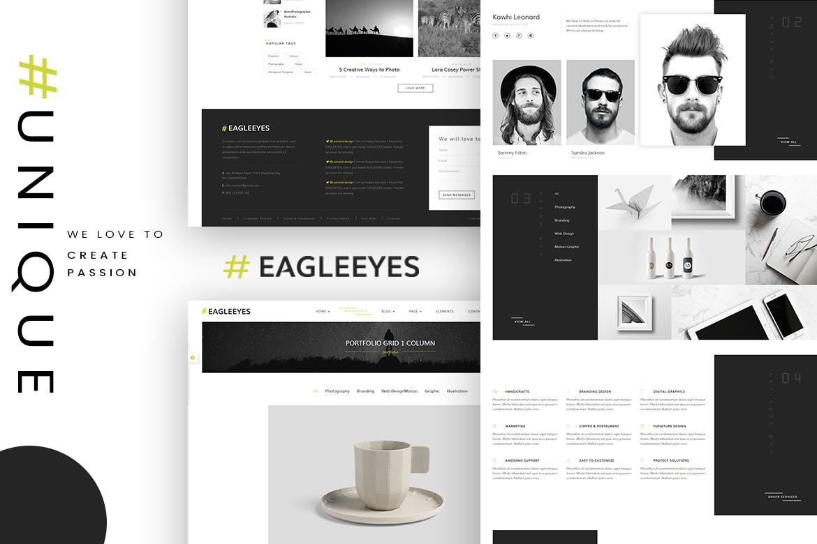 EAGLEEYES – Creative multipages and One page HTML5