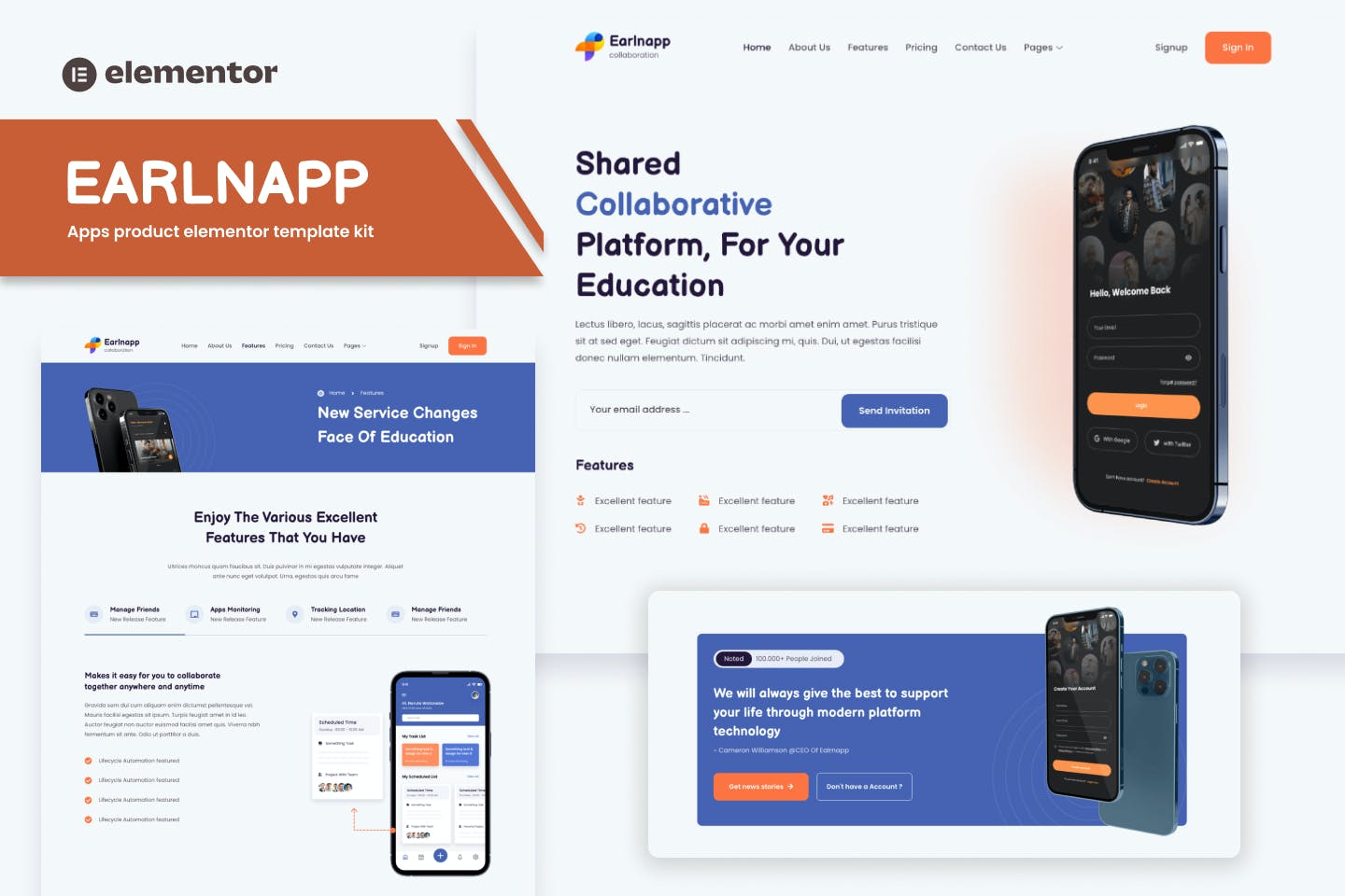 Earlnapp – Shared Collaborative Education Platform Template Kits