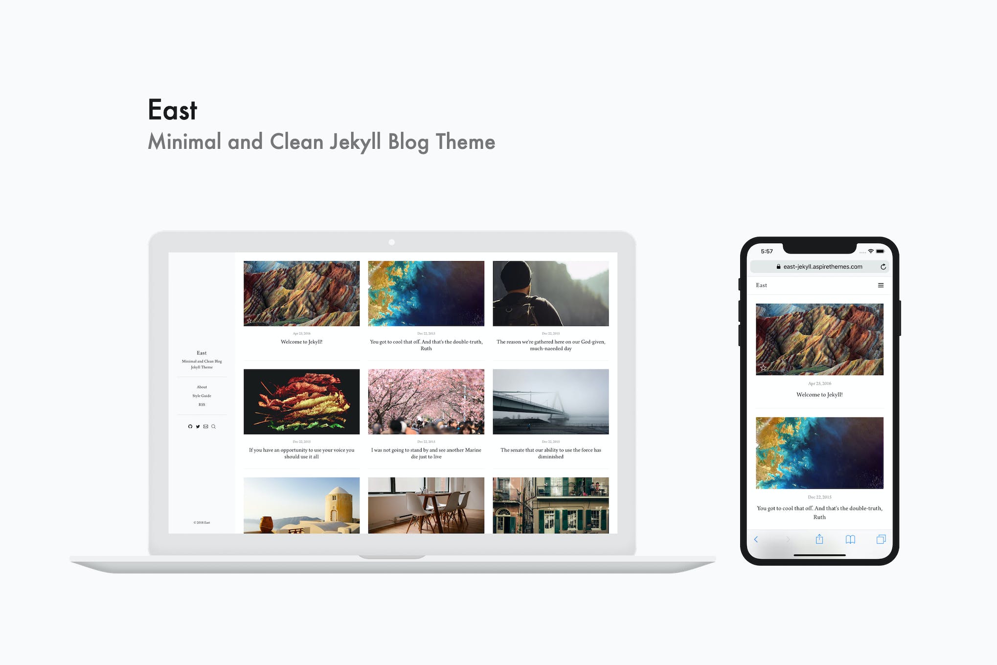 East – Minimal and Clean Jekyll Blog Theme