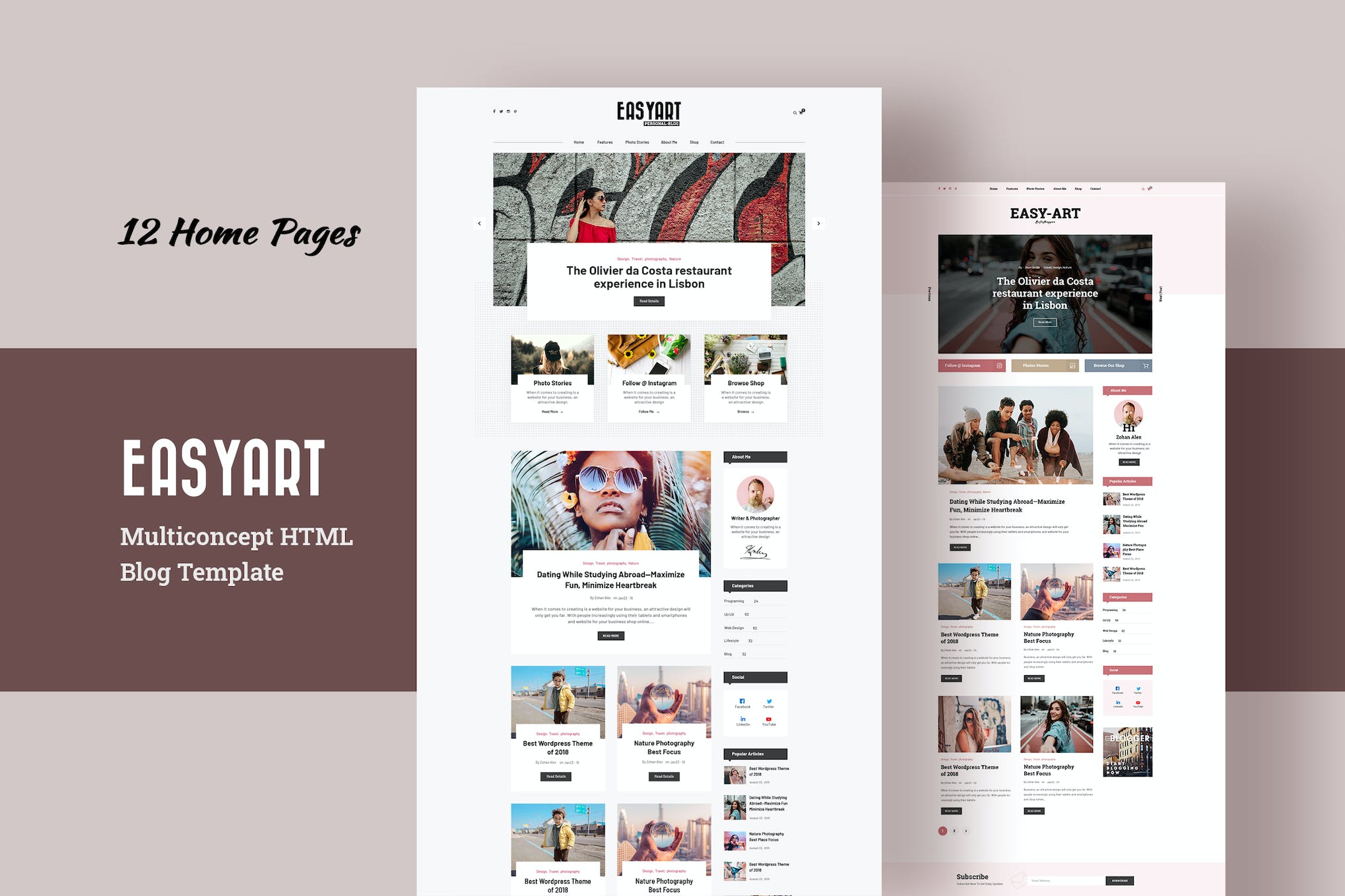 Easyart – Multiconcept Blog HTML Template