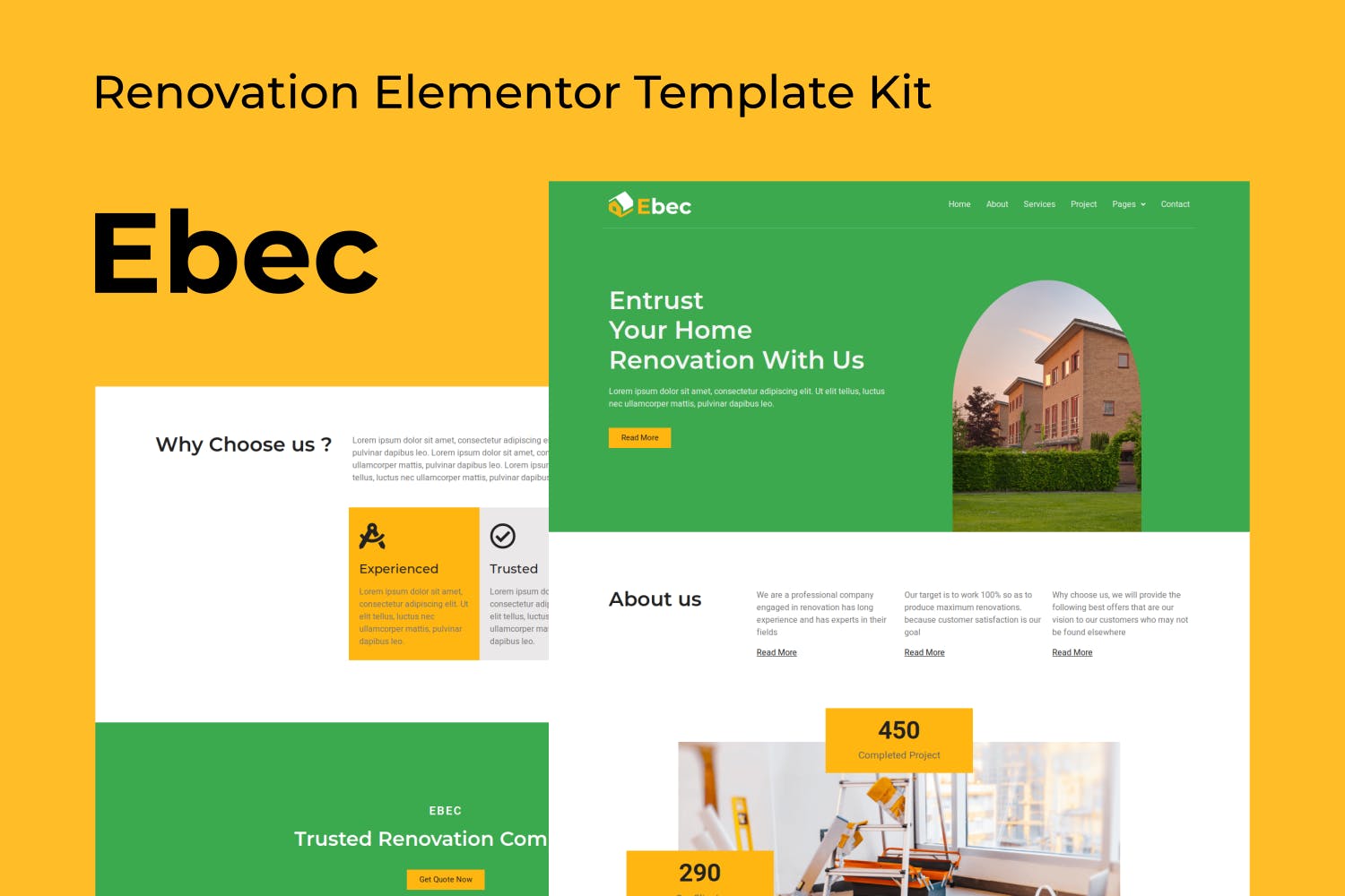 Ebec – Renovation Elementor Template Kit