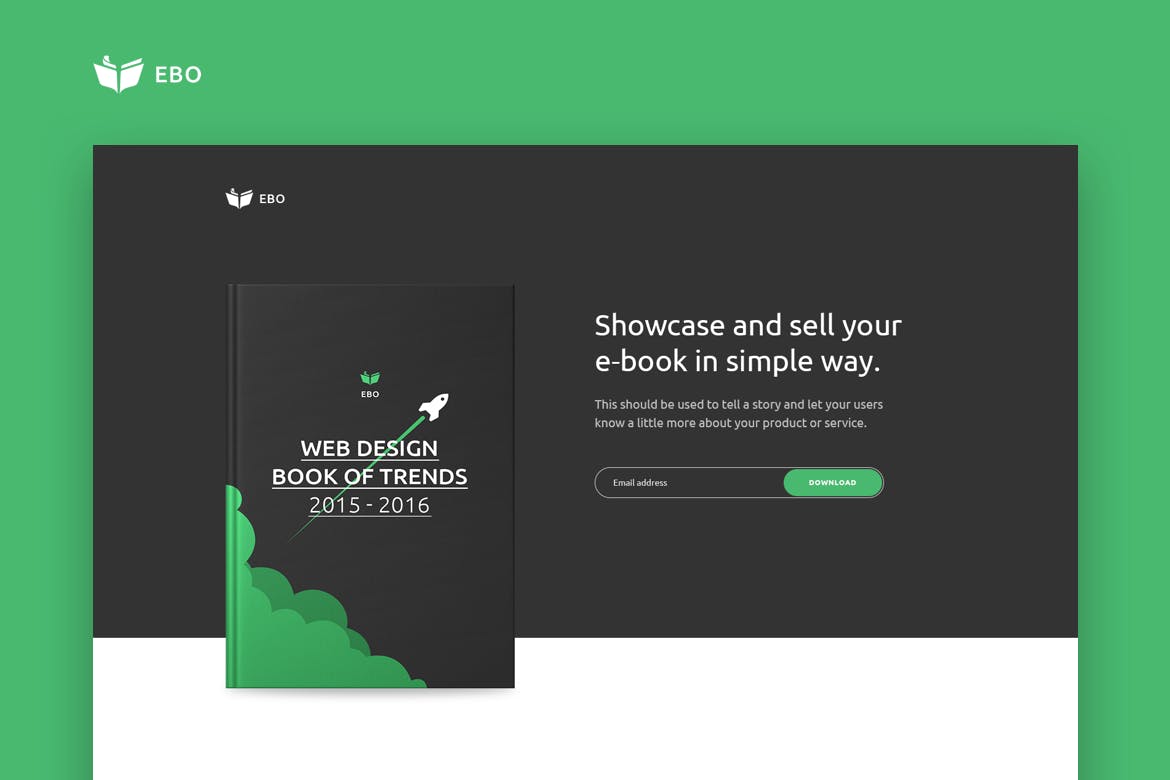 Ebo – Ebook Landing Page  HTML Template