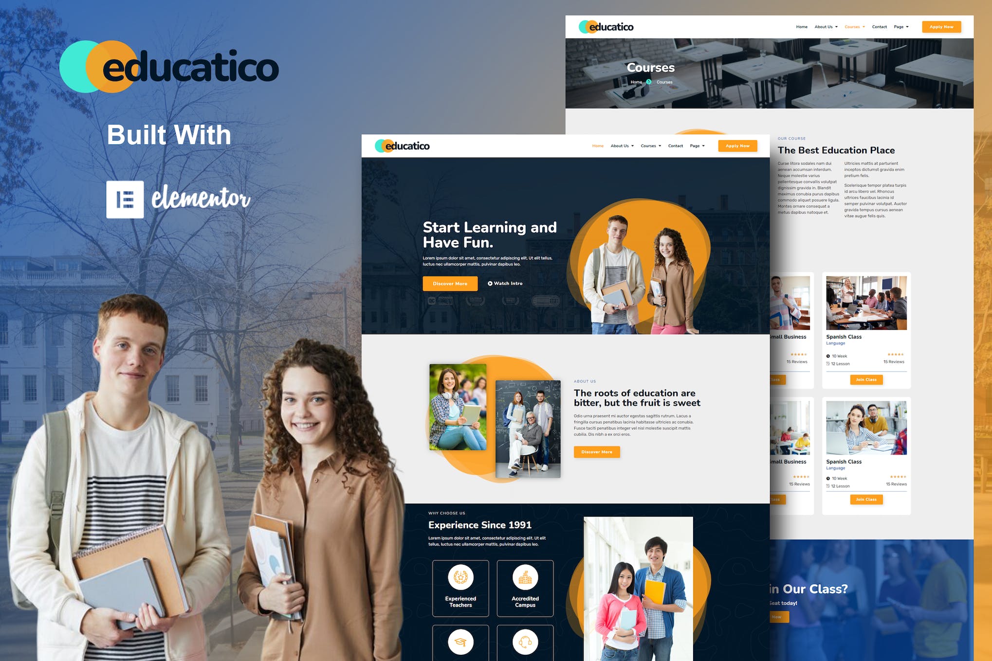 Educatico – Education School & Online Courses Elementor Template Kit