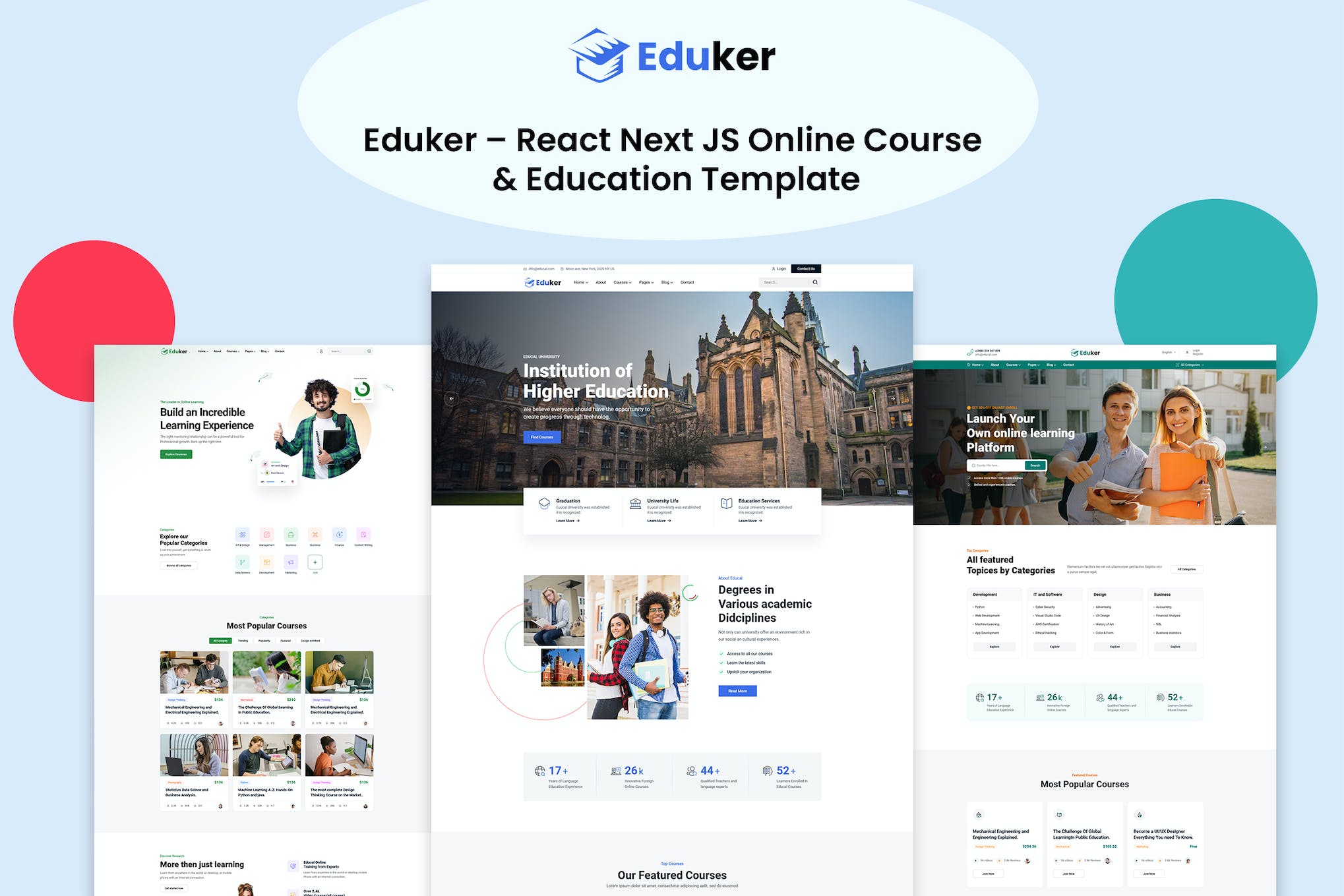 Eduker – React Next JS  Education Template