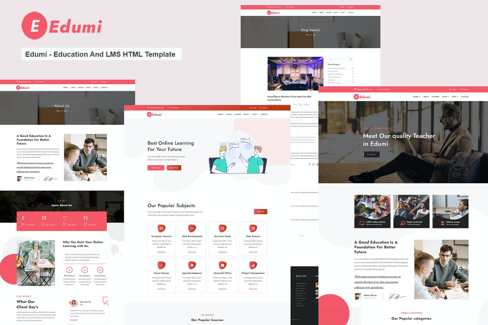 Edumi – Education And LMS HTML Template