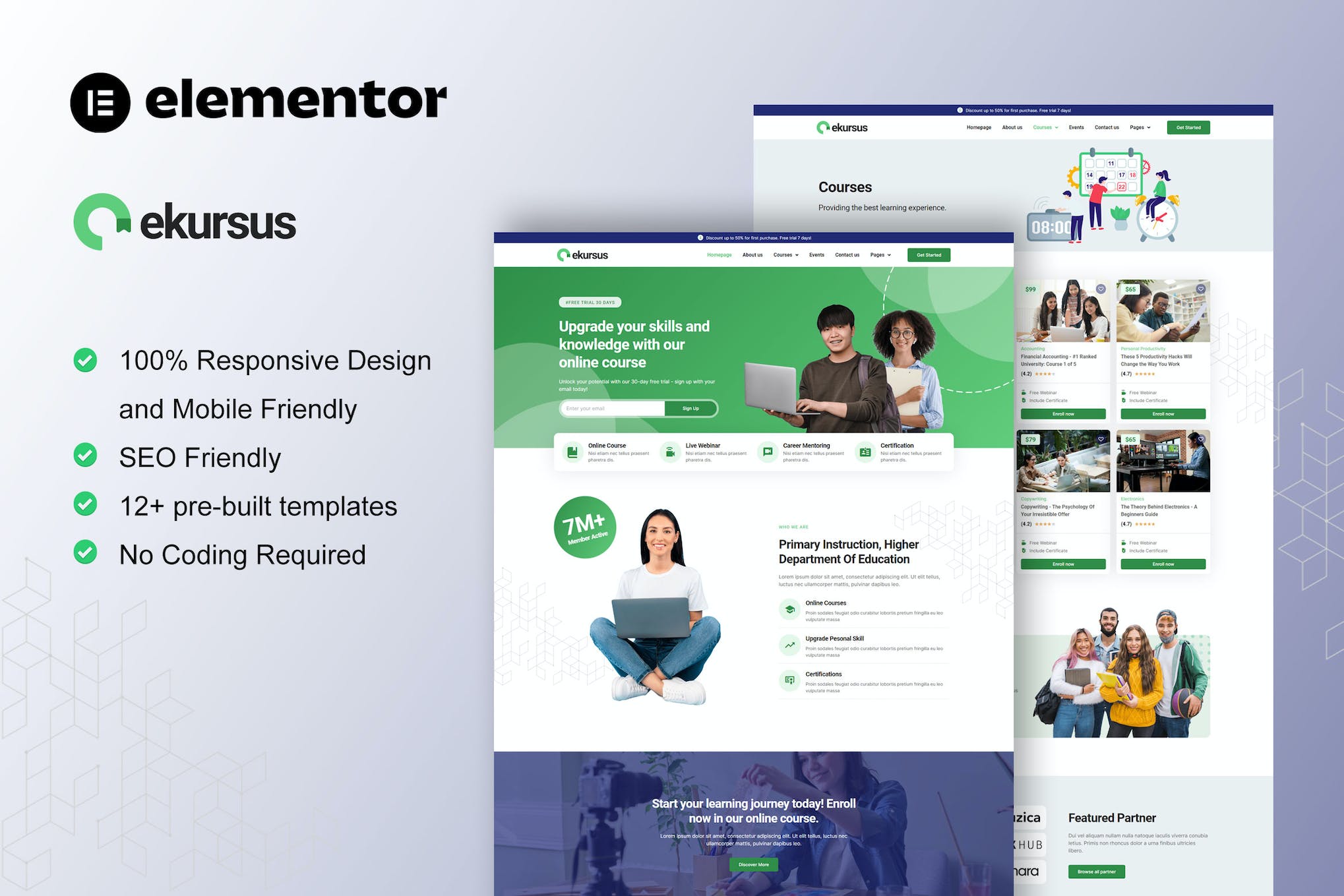 eKursus – Online Course & Education Elementor Template Kit