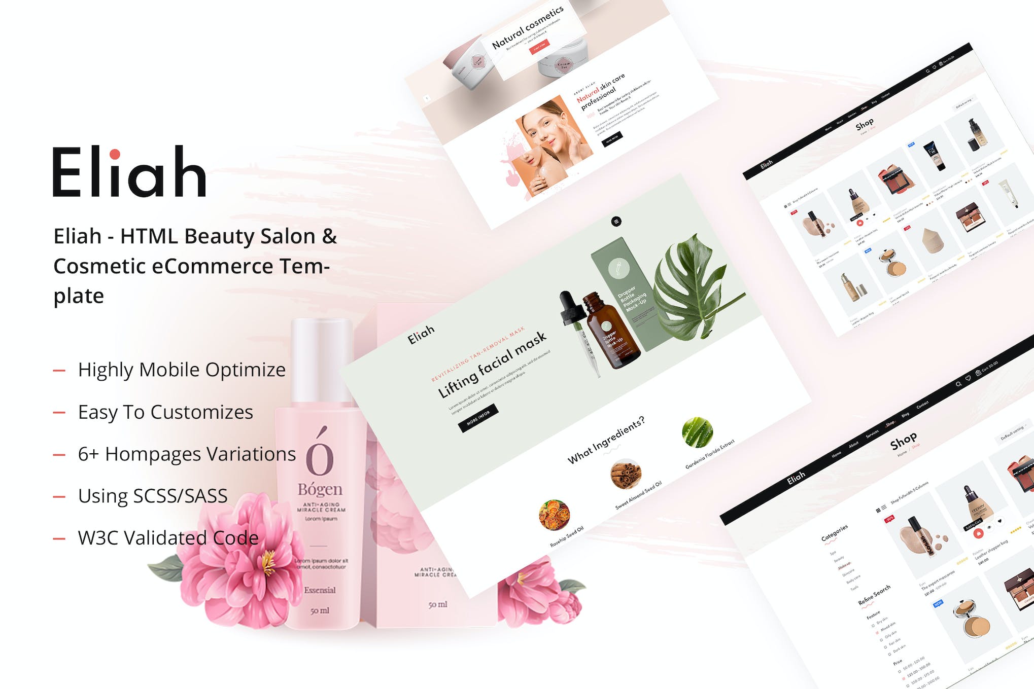 Eliah – HTML Beauty Salon & Cosmetic eCommerce