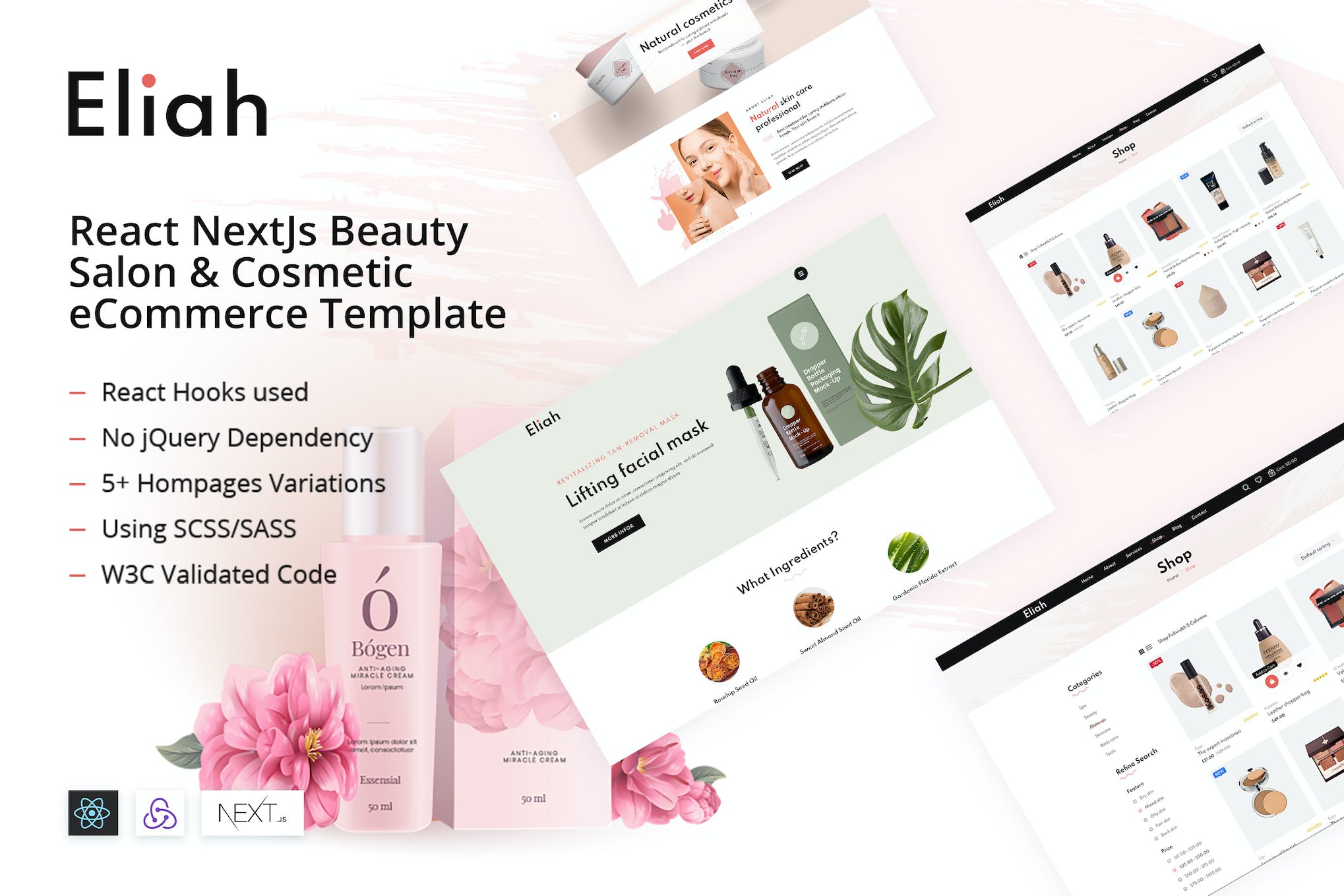 Eliah – React NextJs Beauty & Cosmetic eCommerce