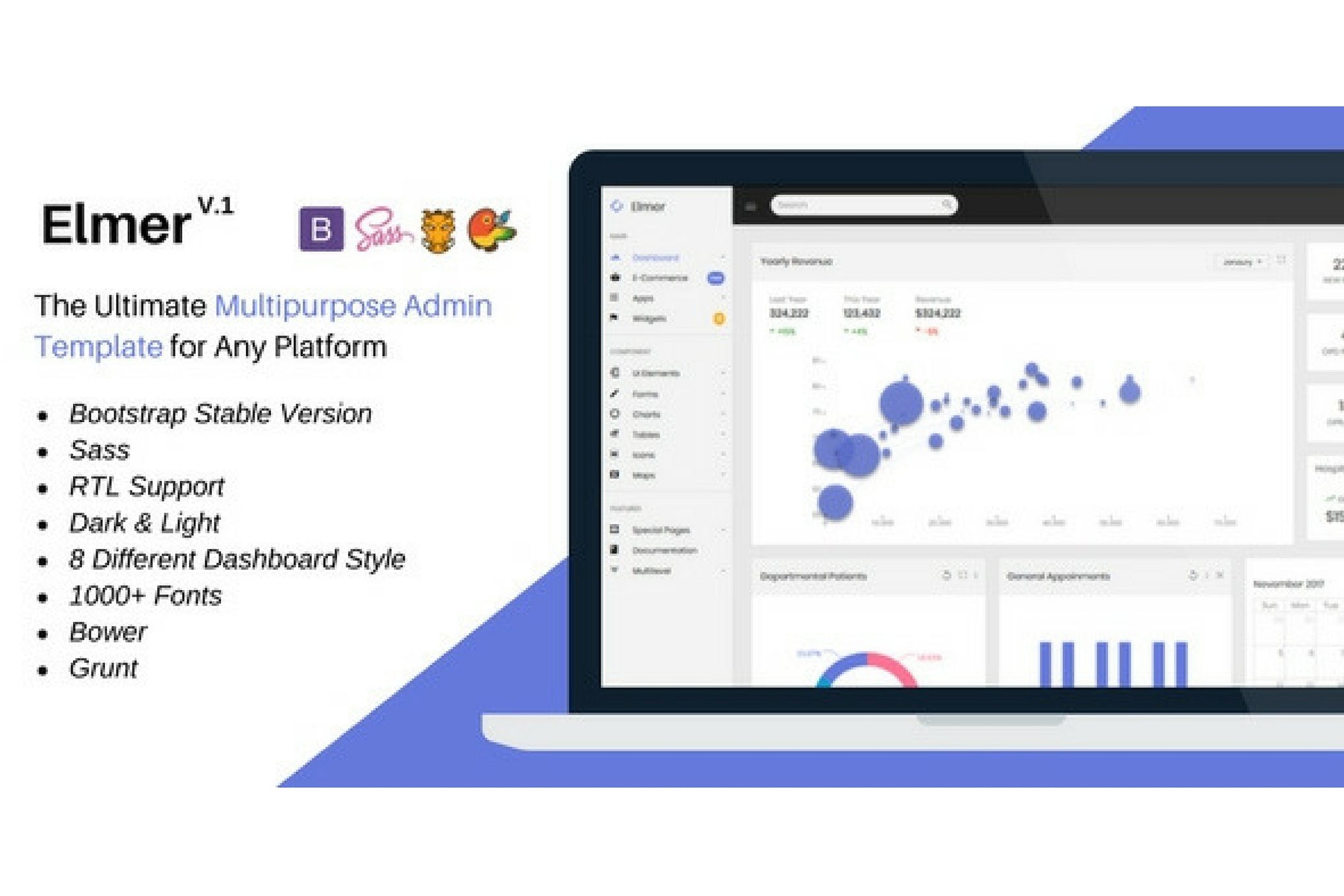 Elmer – Multipurpose Bootstrap Admin Dashboard