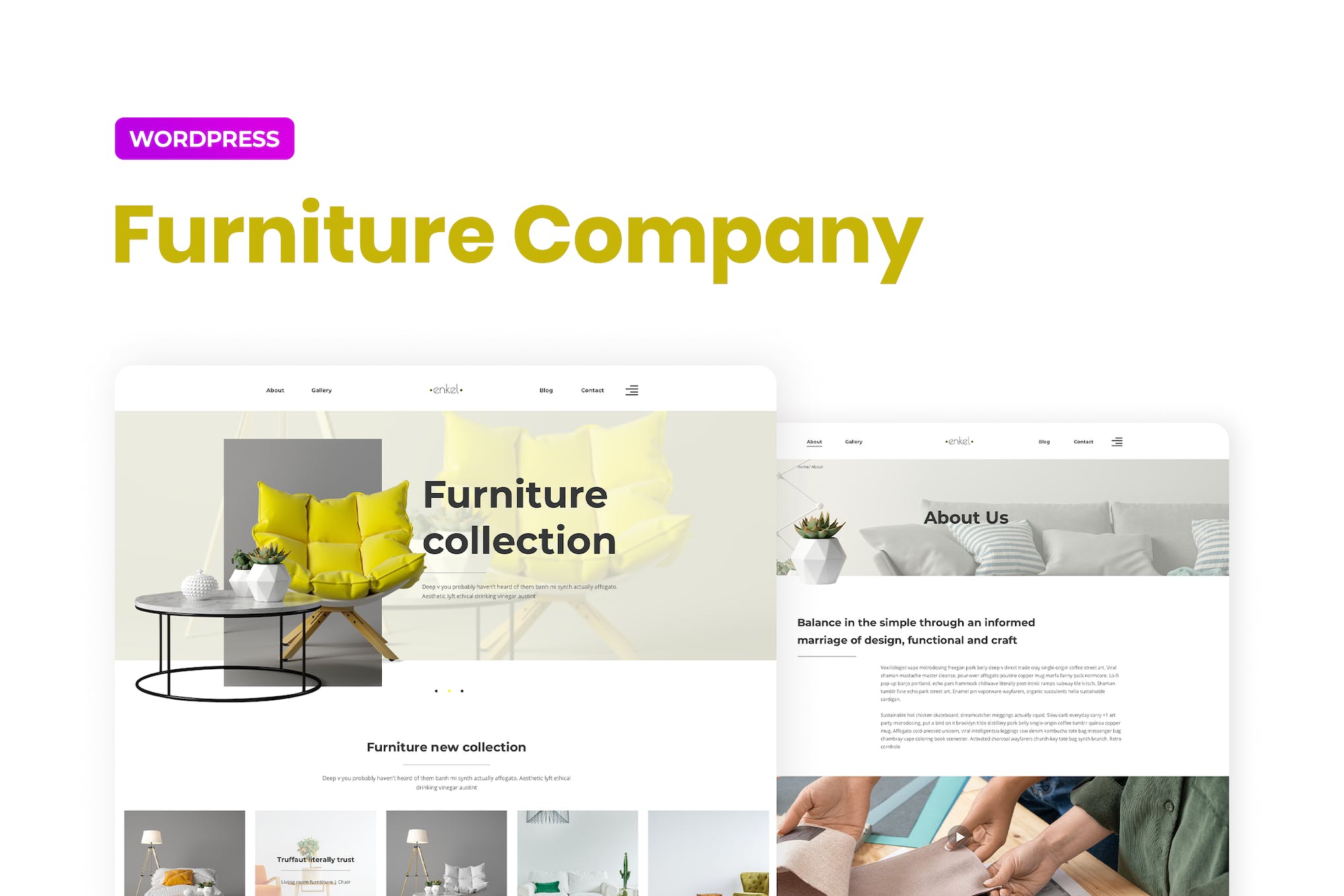 Enkel – Furniture Company Template Kit