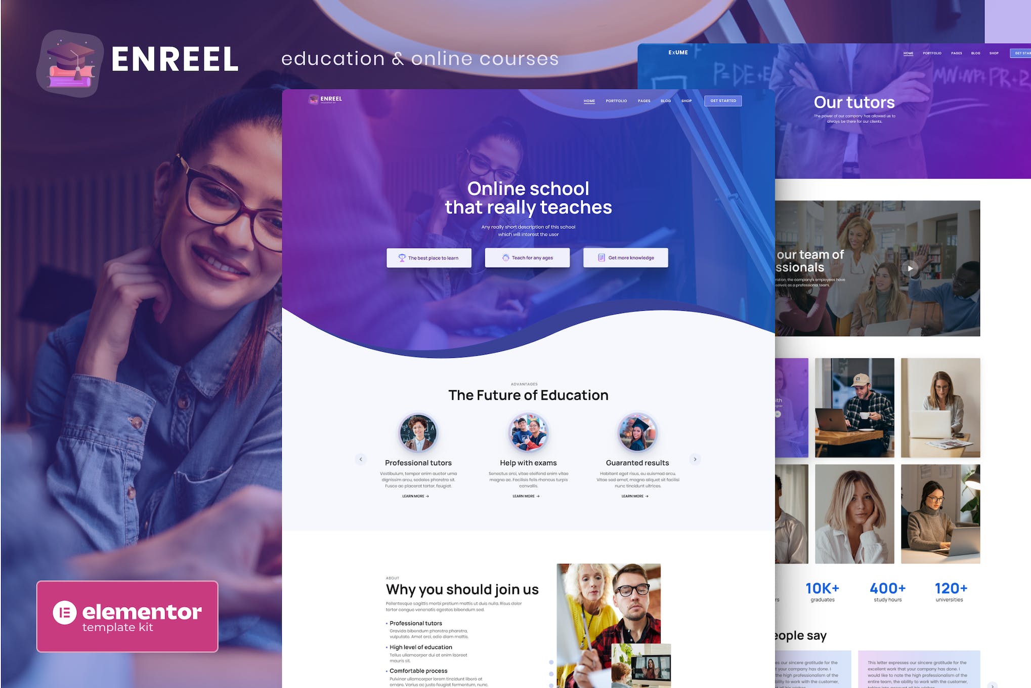 Enreel –  Education & Online Courses Elementor Template Kit