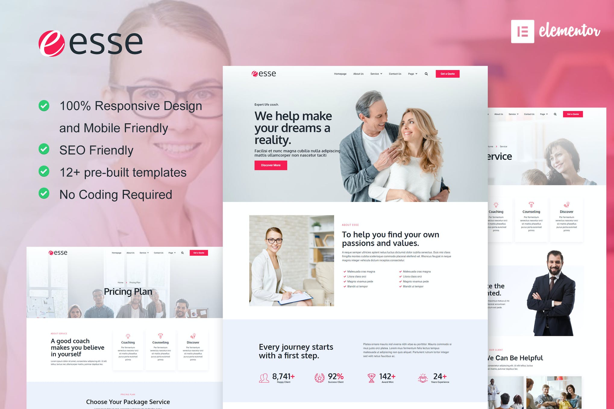 Esse – Life Coach & Consulting Elementor Template Kit