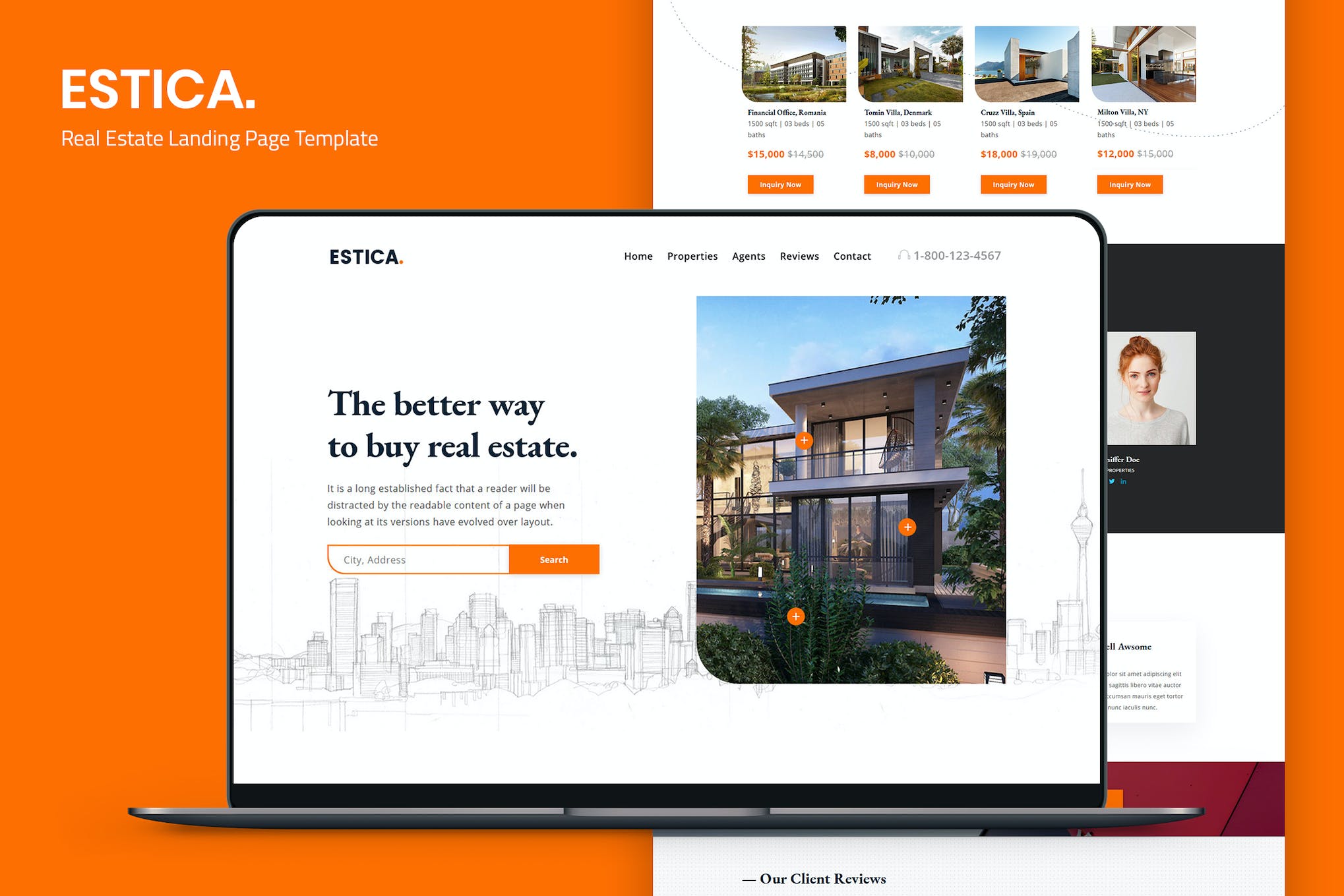 Estica – Real Estate Landing Page Template