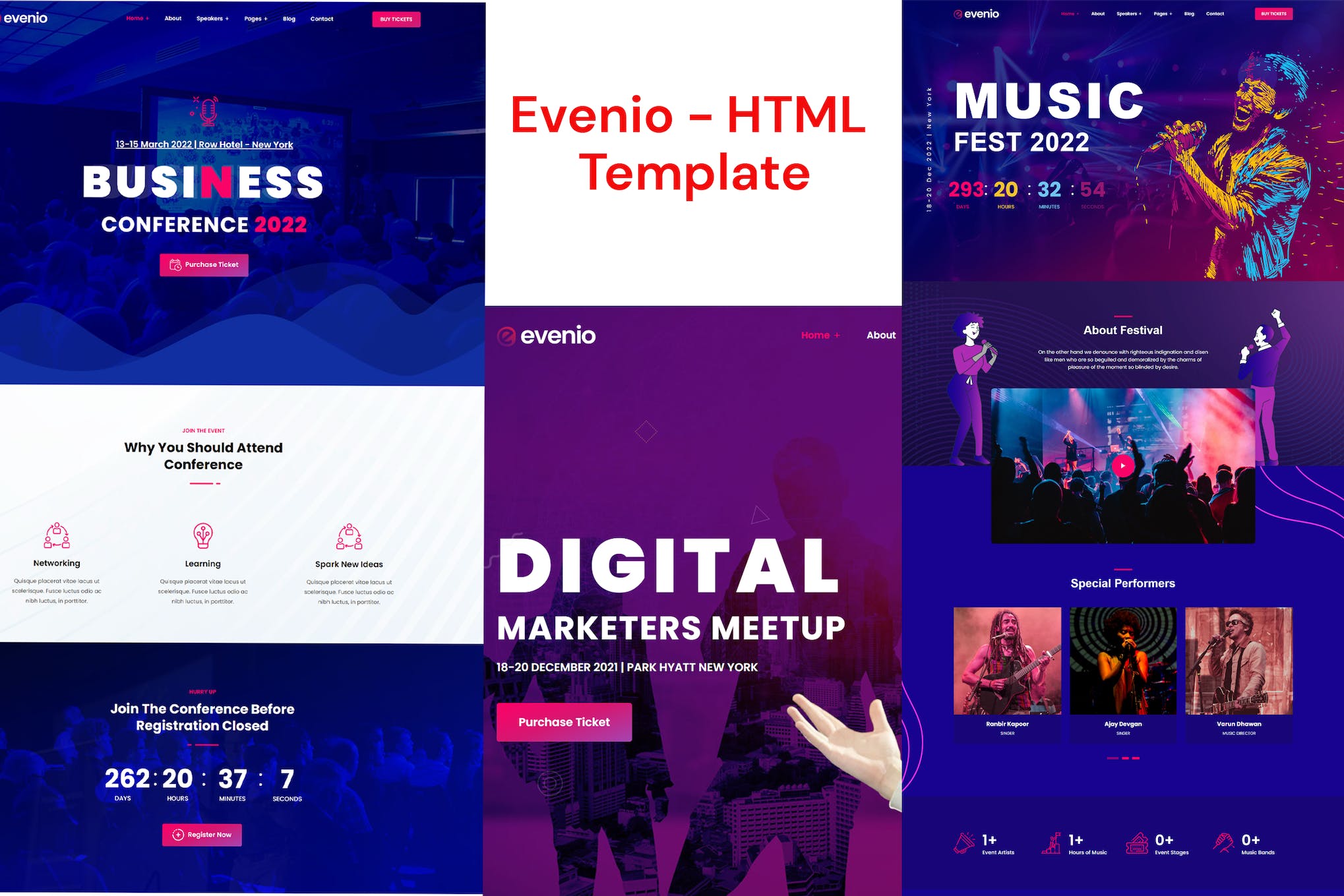 Evenio – Event Conference HTML Template