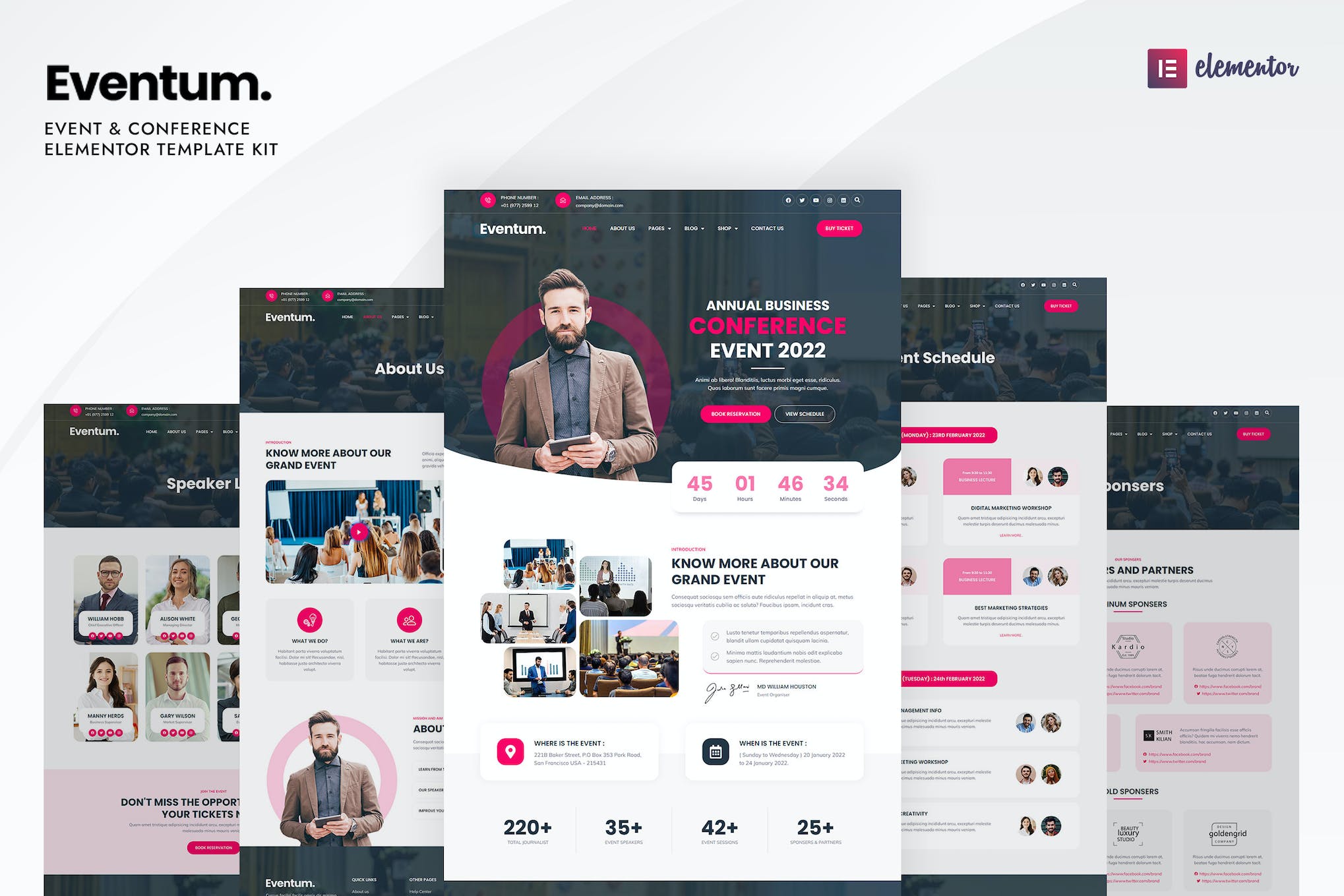 Eventum – Event & Conference Elementor Template Kit