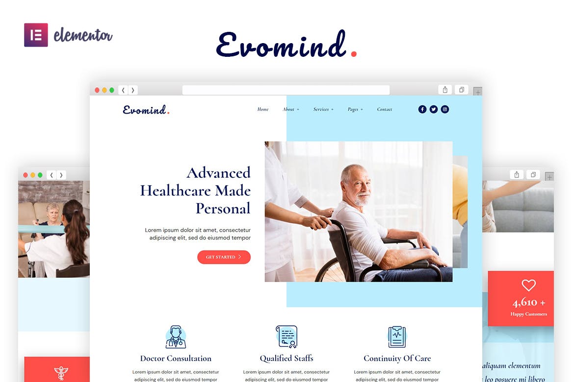 Evomind – Home Healthcare Services Elementor Template Kit